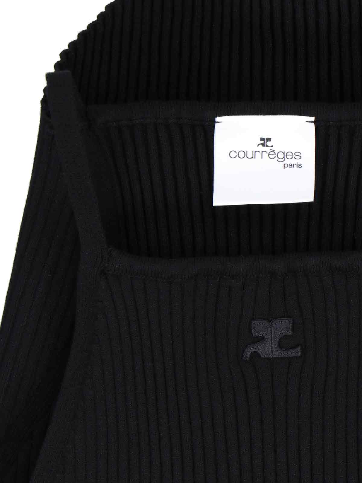 Shop Courrèges Ribbed Tank Top In Black