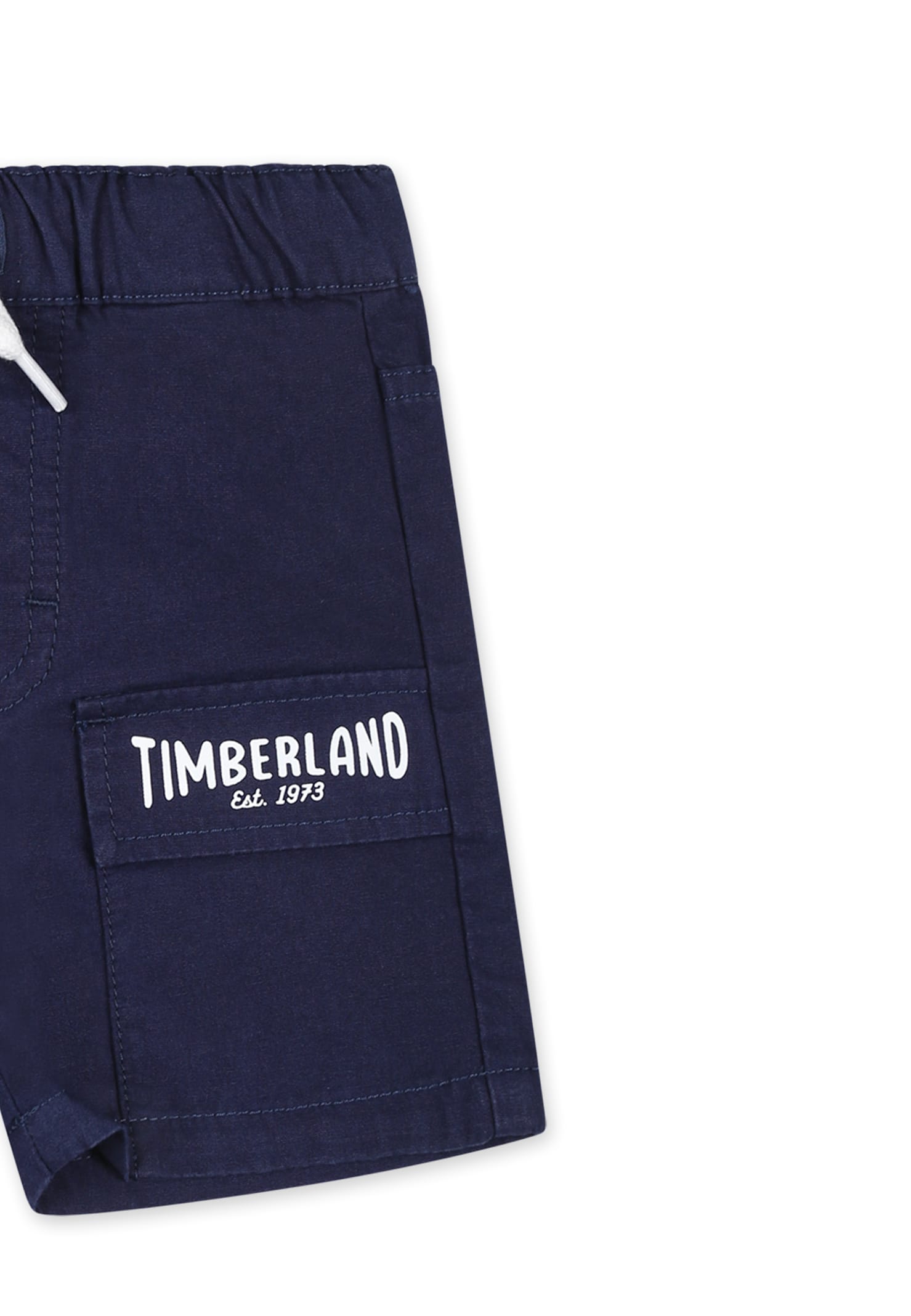 Timberland Blue Shorts For Baby Boy With Logo In Blue