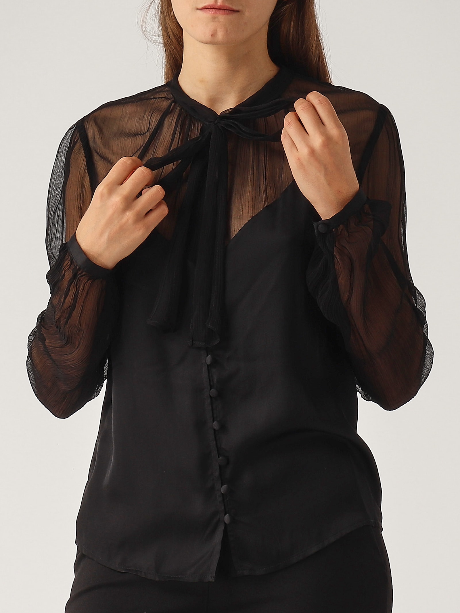 Shop Twinset Viscose Top-wear In Nero