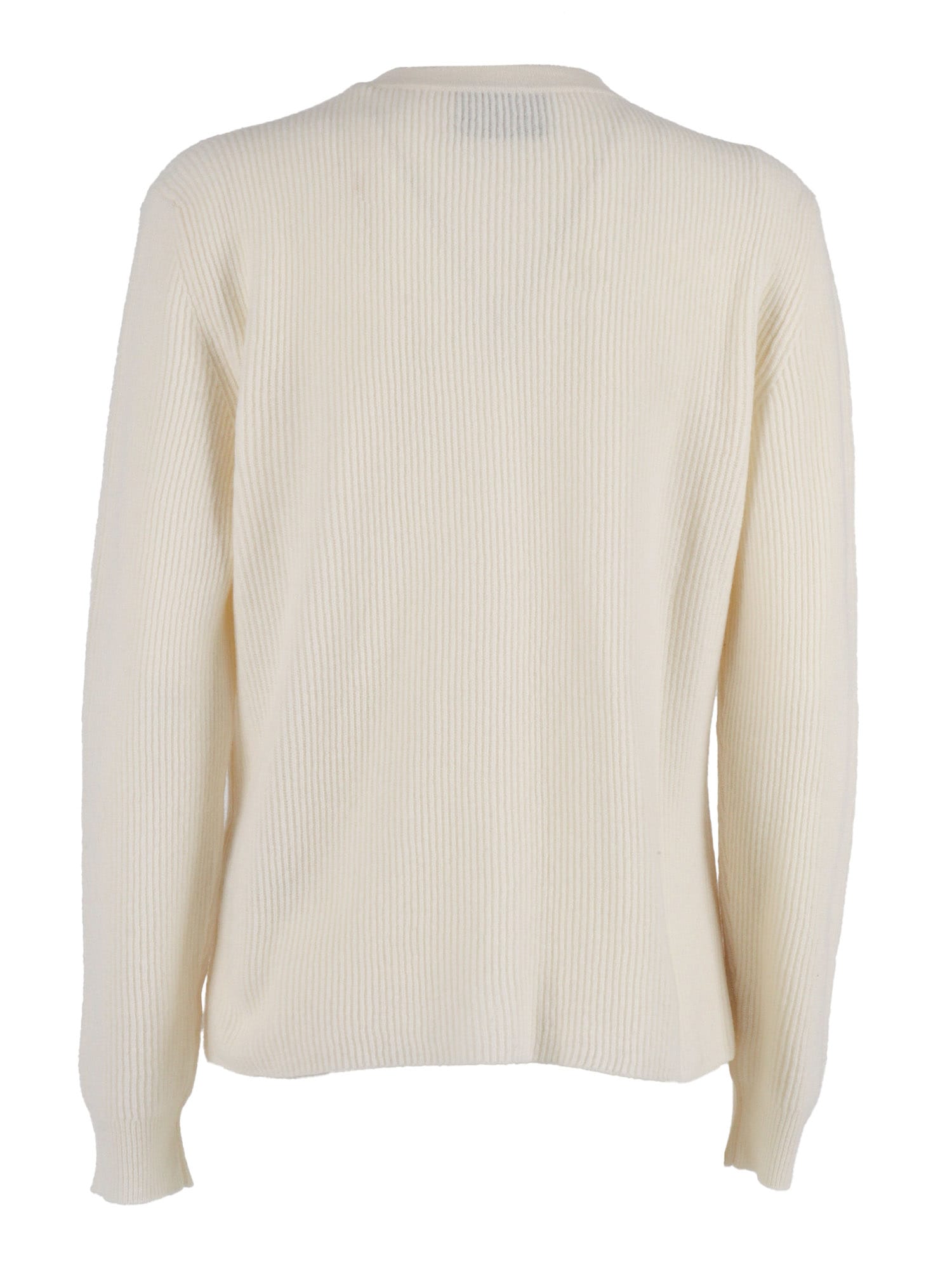 Ballantyne R Neck Cardigan In Neutral