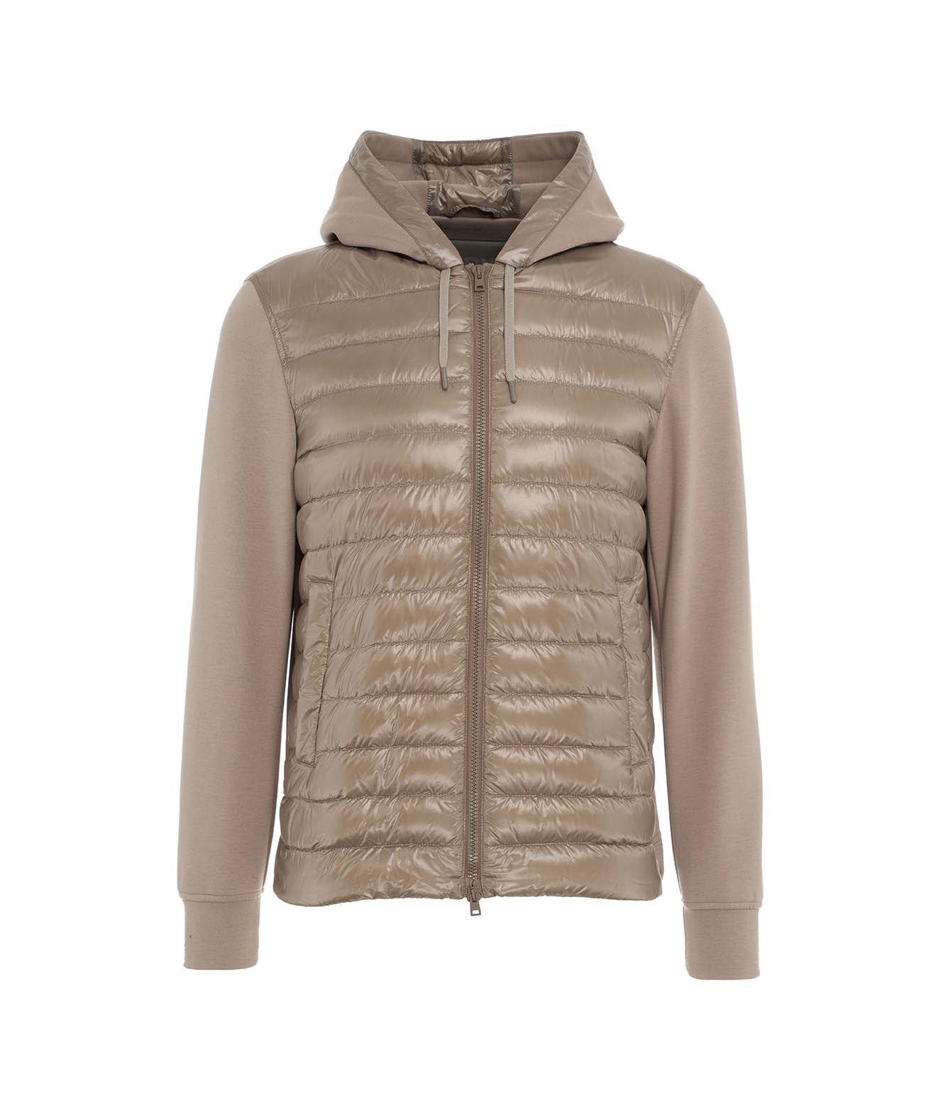 Quilted Knitted-panel Down Jacket