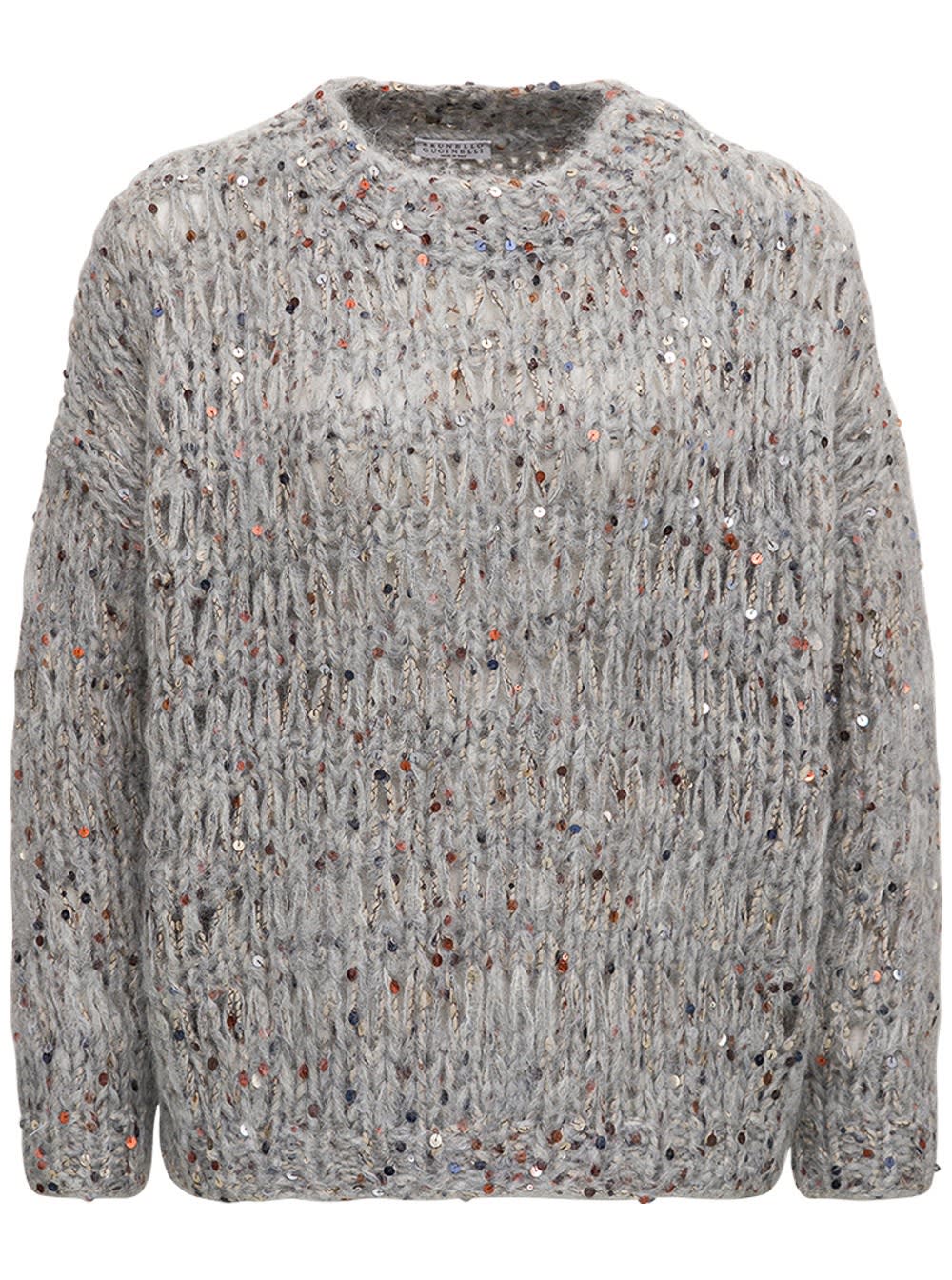 Brunello Cucinelli Mohair Blend Sweater With Sequins