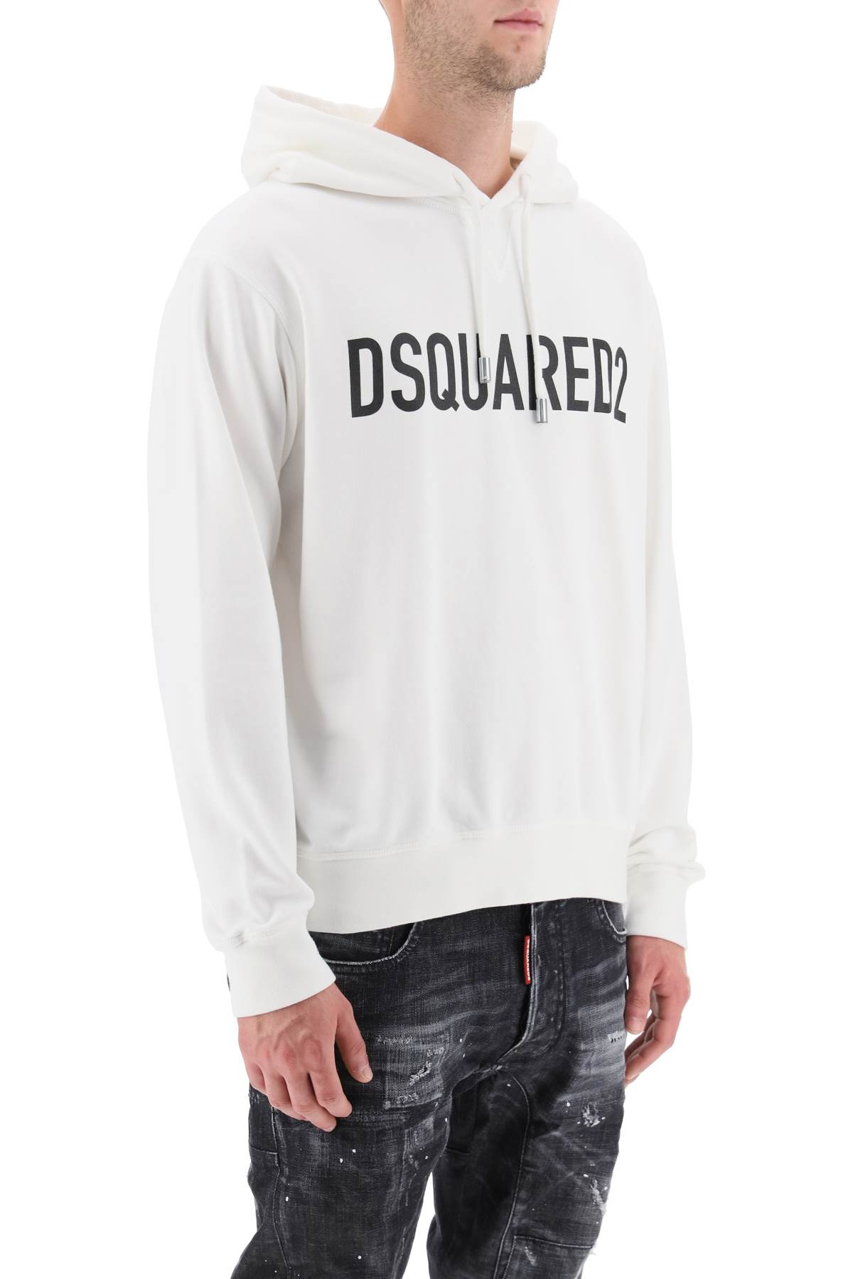 Shop Dsquared2 Logo Print Hoodie In White (white)