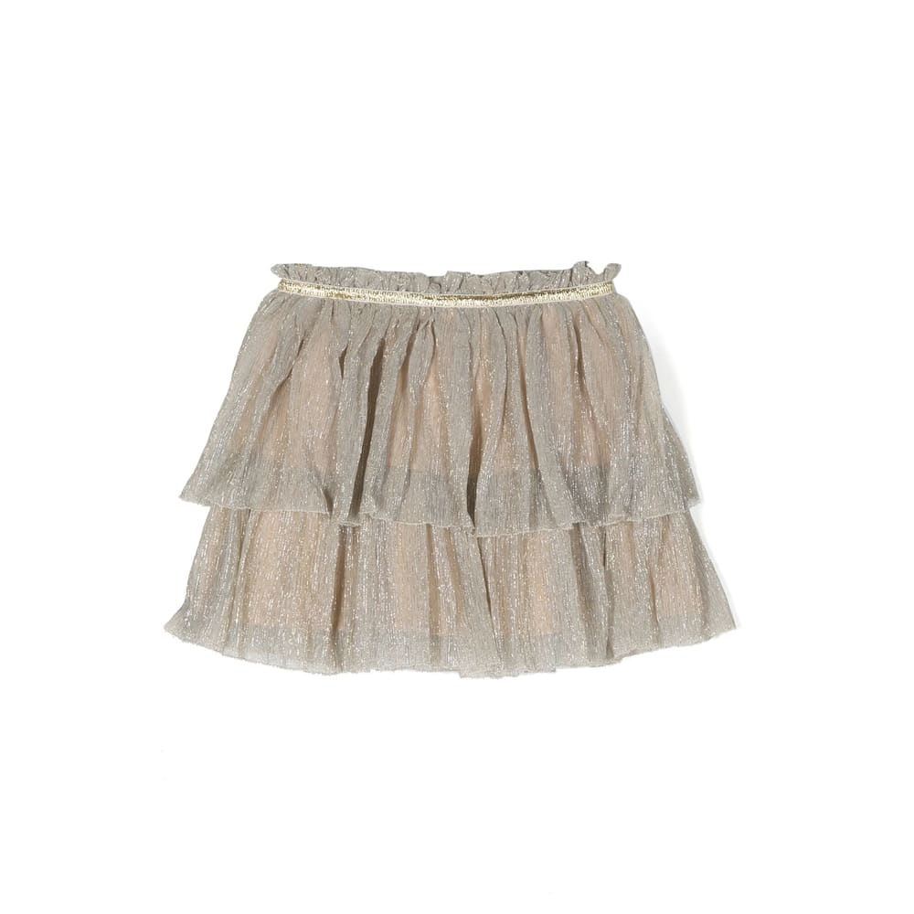 Louise Misha Metallic Ruffled Miniskirt In Neutral