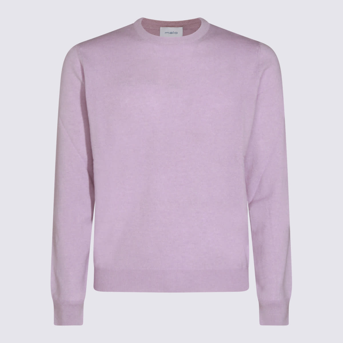 Malo Soft Textured Long Sleeve Crew Neck Sweater In Purple