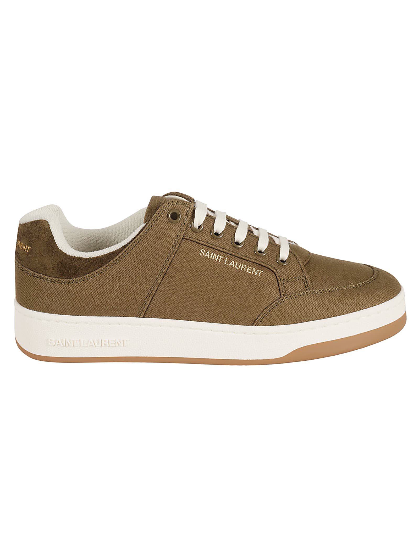 Shop Saint Laurent Sl/61 Lt Sneakers In Military Green