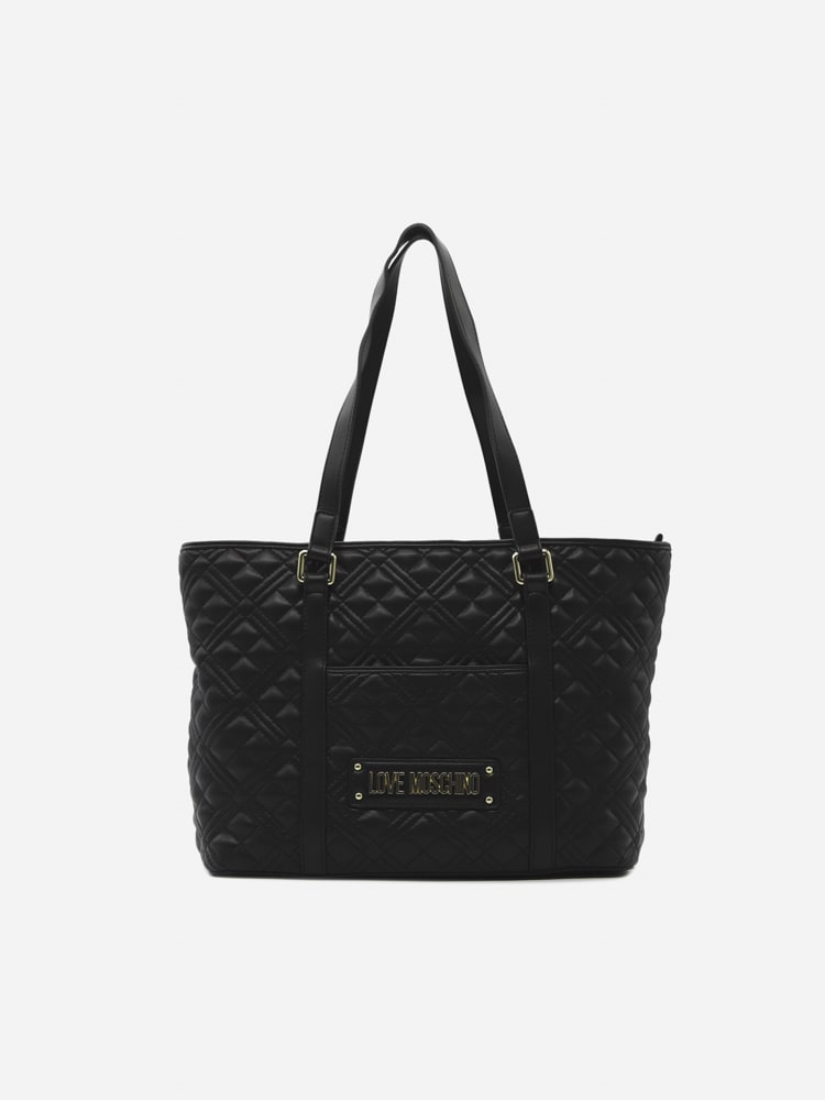 Love Moschino Matelassé-effect Shopper Bag With Logo Lettering
