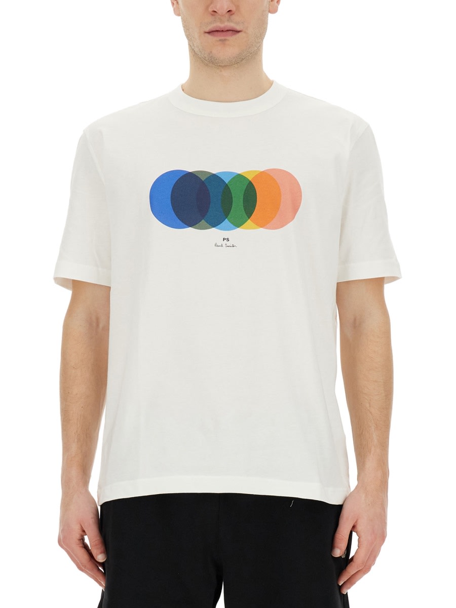 Shop Ps By Paul Smith Circles T-shirt In White