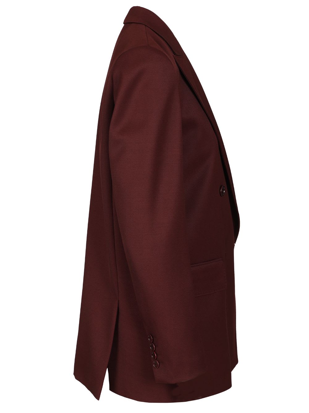 Max Mara Double-breasted Wool Blazer Jackets Bordeaux In Red