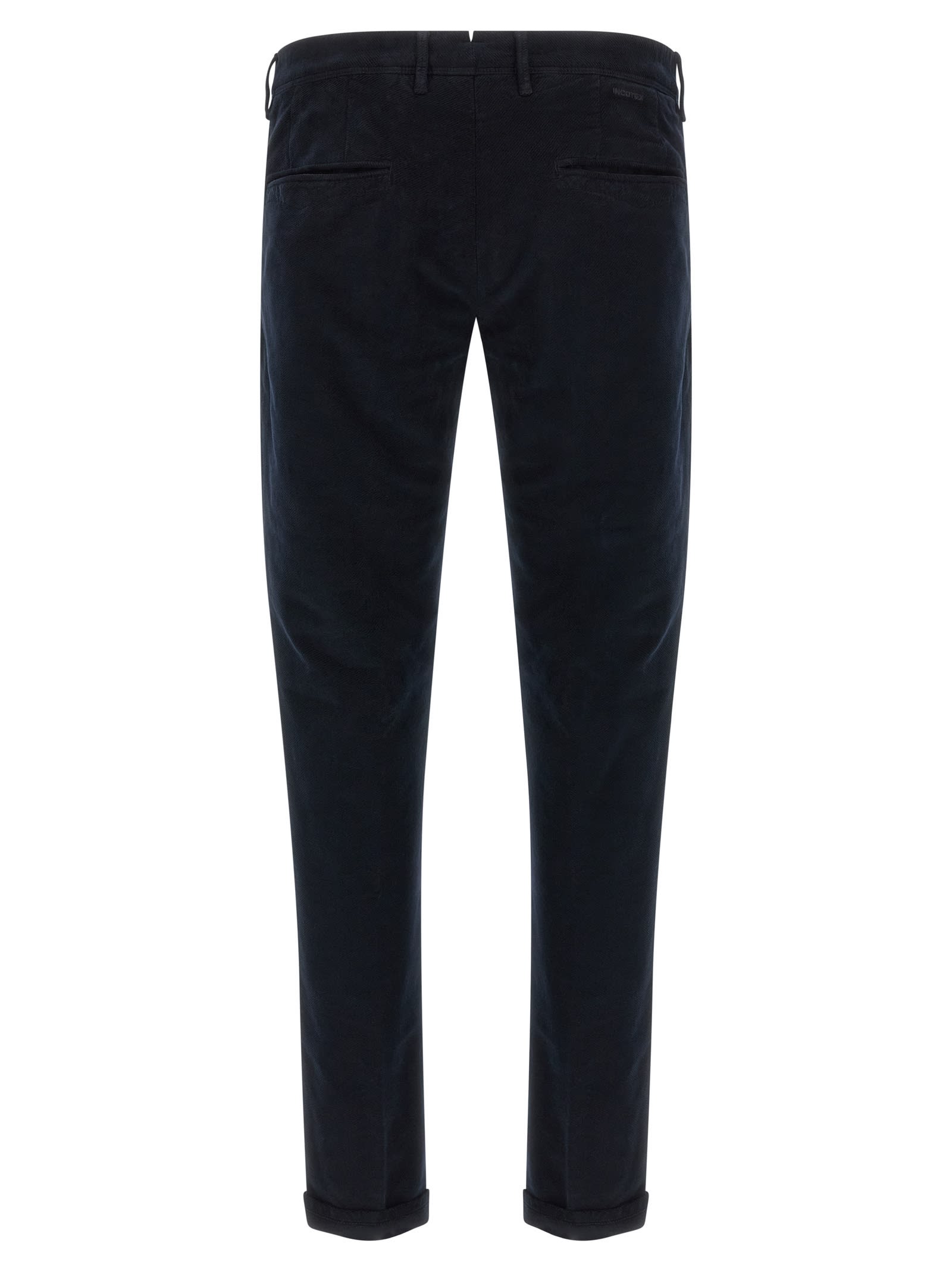 Incotex Velvet Trousers In Black