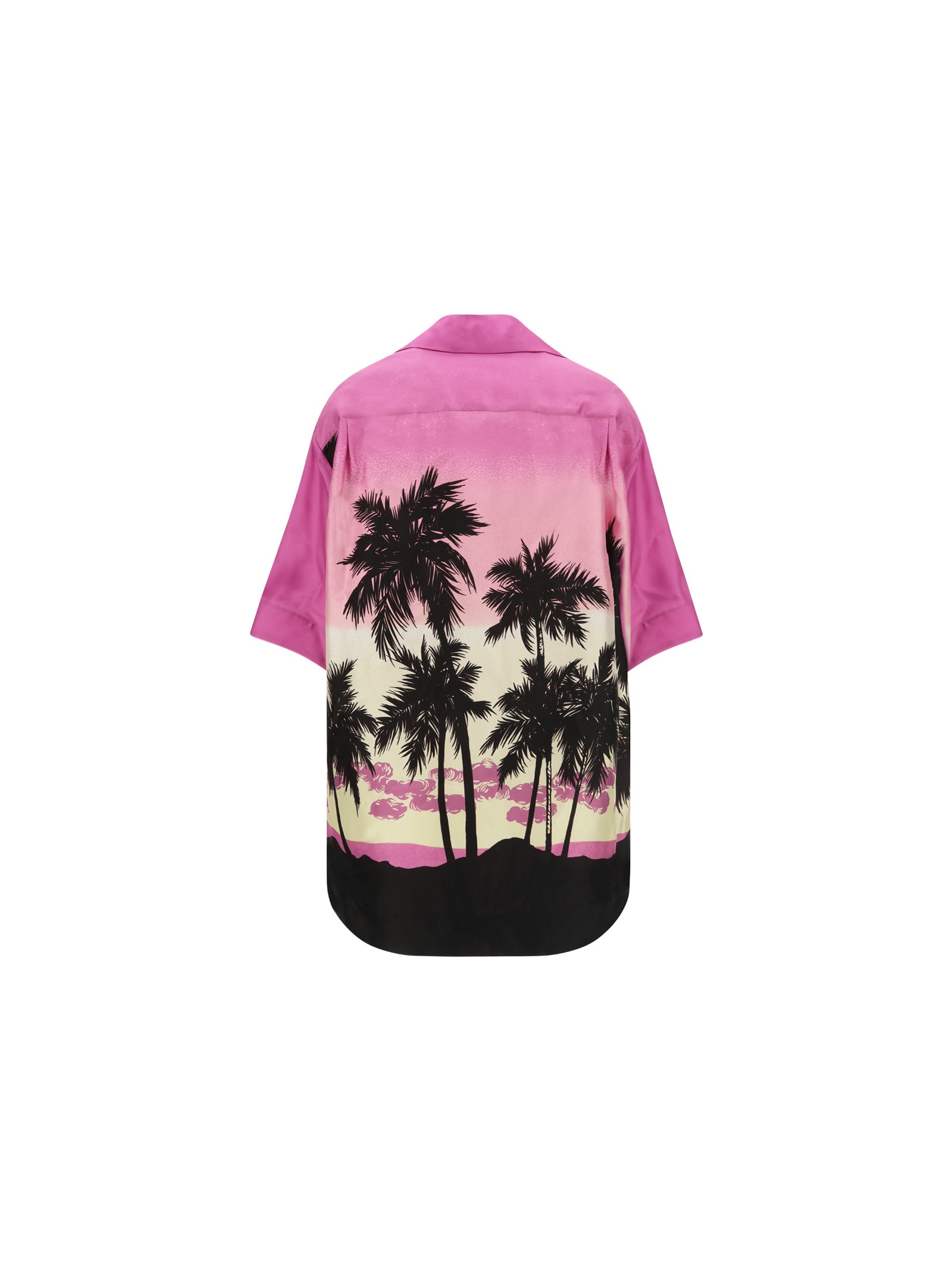 Palm Angels Sunset Print Shirt In Rosa