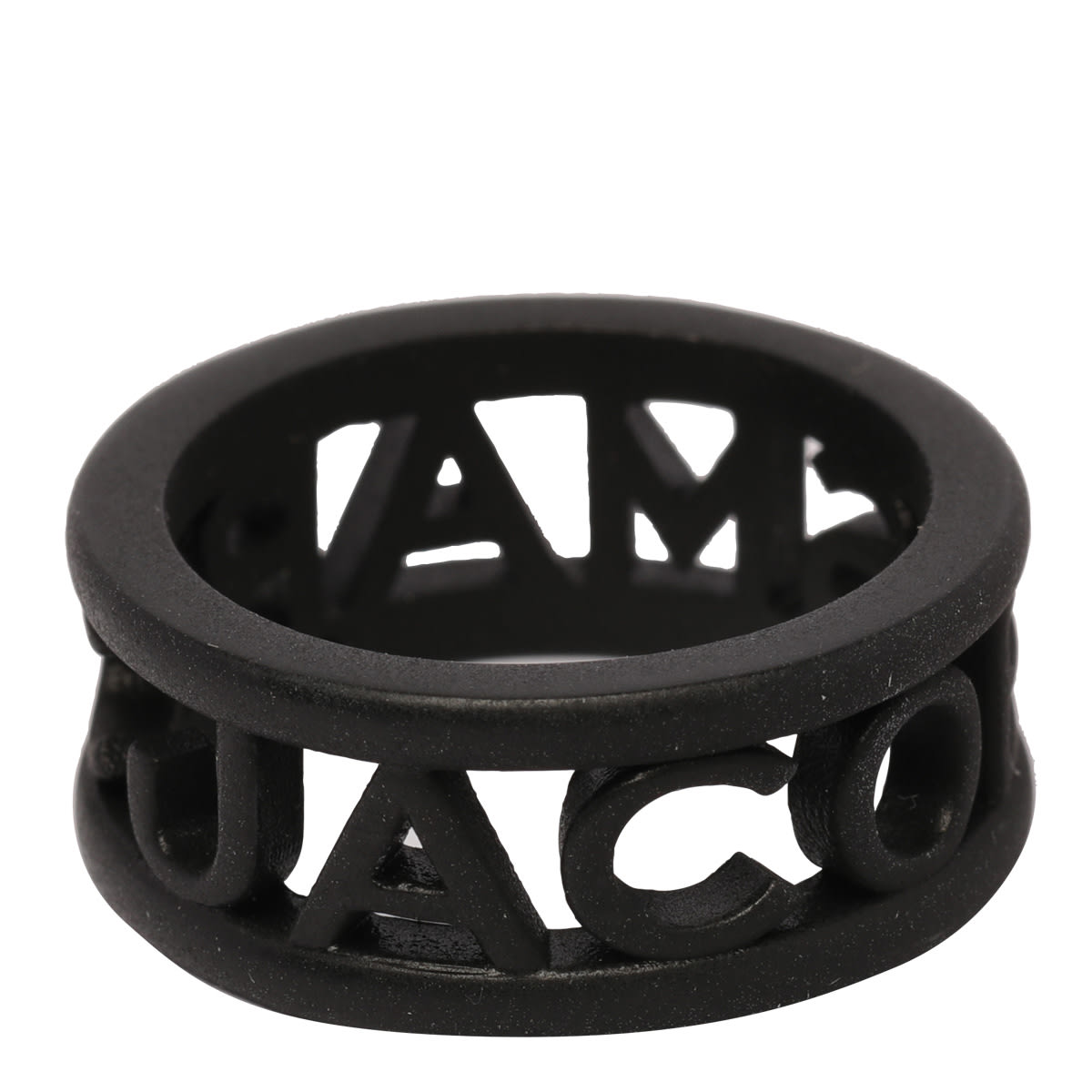 Shop Marc Jacobs The Monogram Logo Ring Dtm In Black