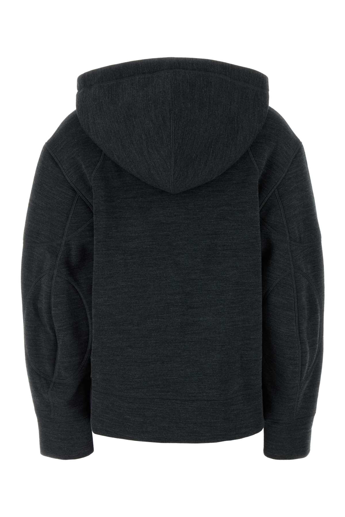 Shop Jil Sander Melange Dark Grey Wool Blend Sweatshirt In Carbongrey