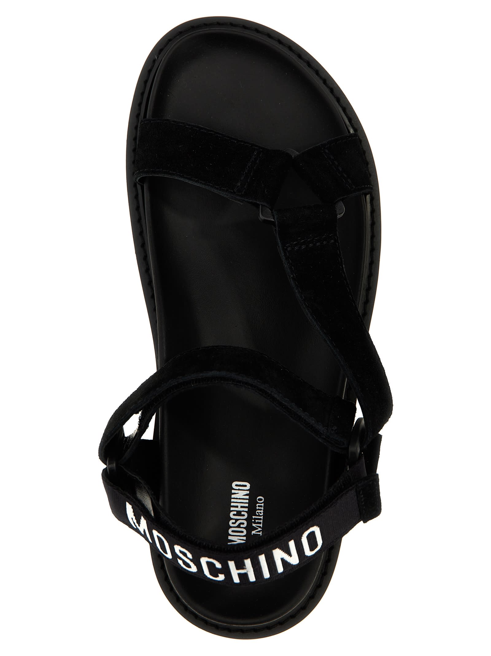 Moschino Couture Sandal With Logo In Black