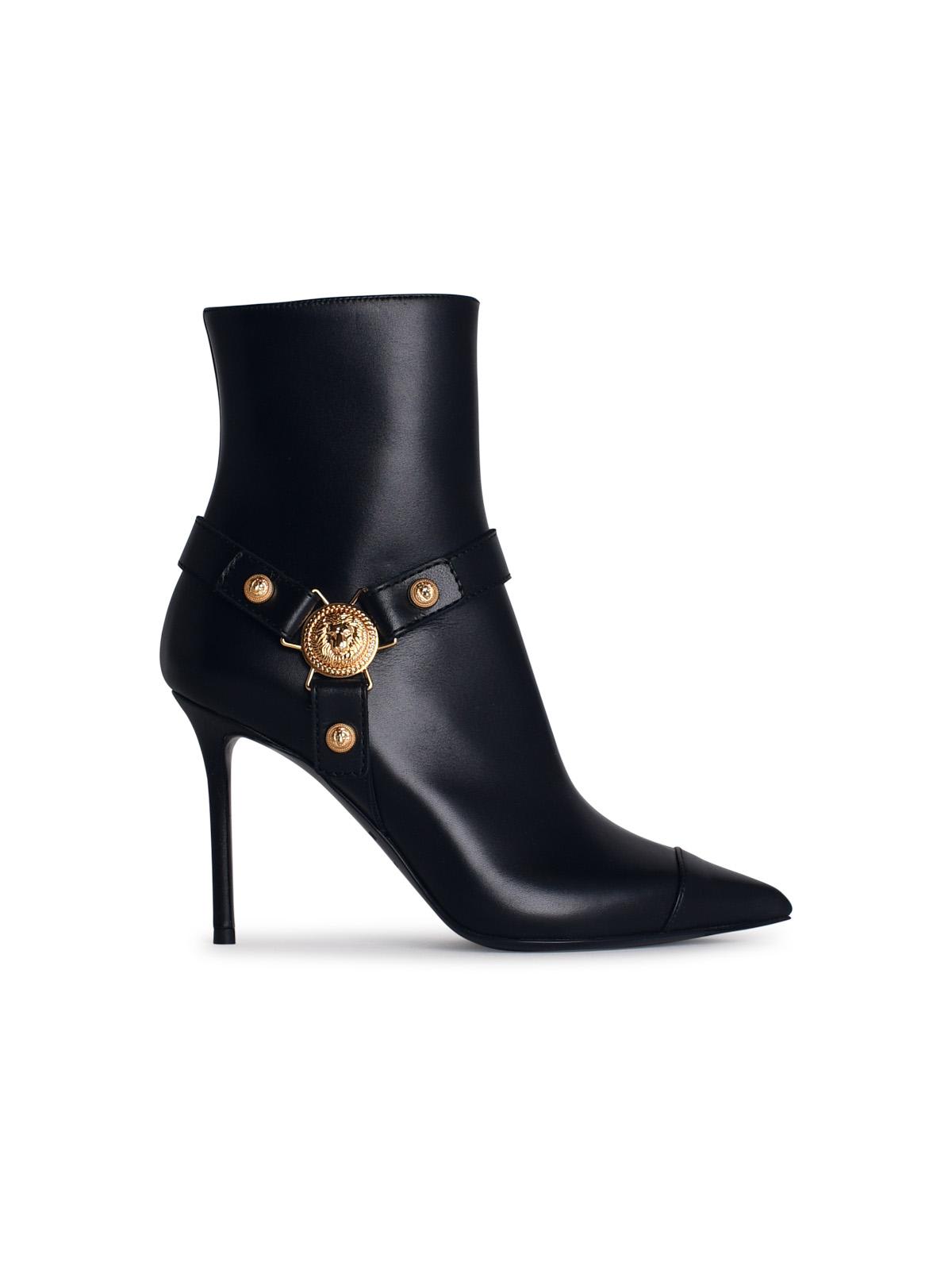 Balmain eva Black Leather Ankle Boots