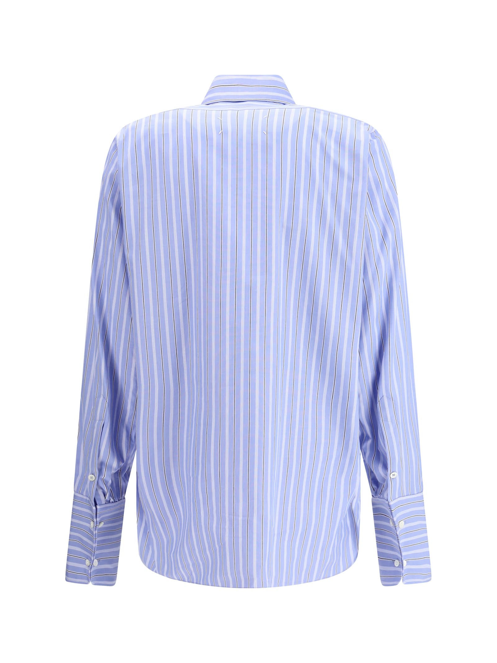 Maison Margiela Striped Cotton Shirt In Animal Print