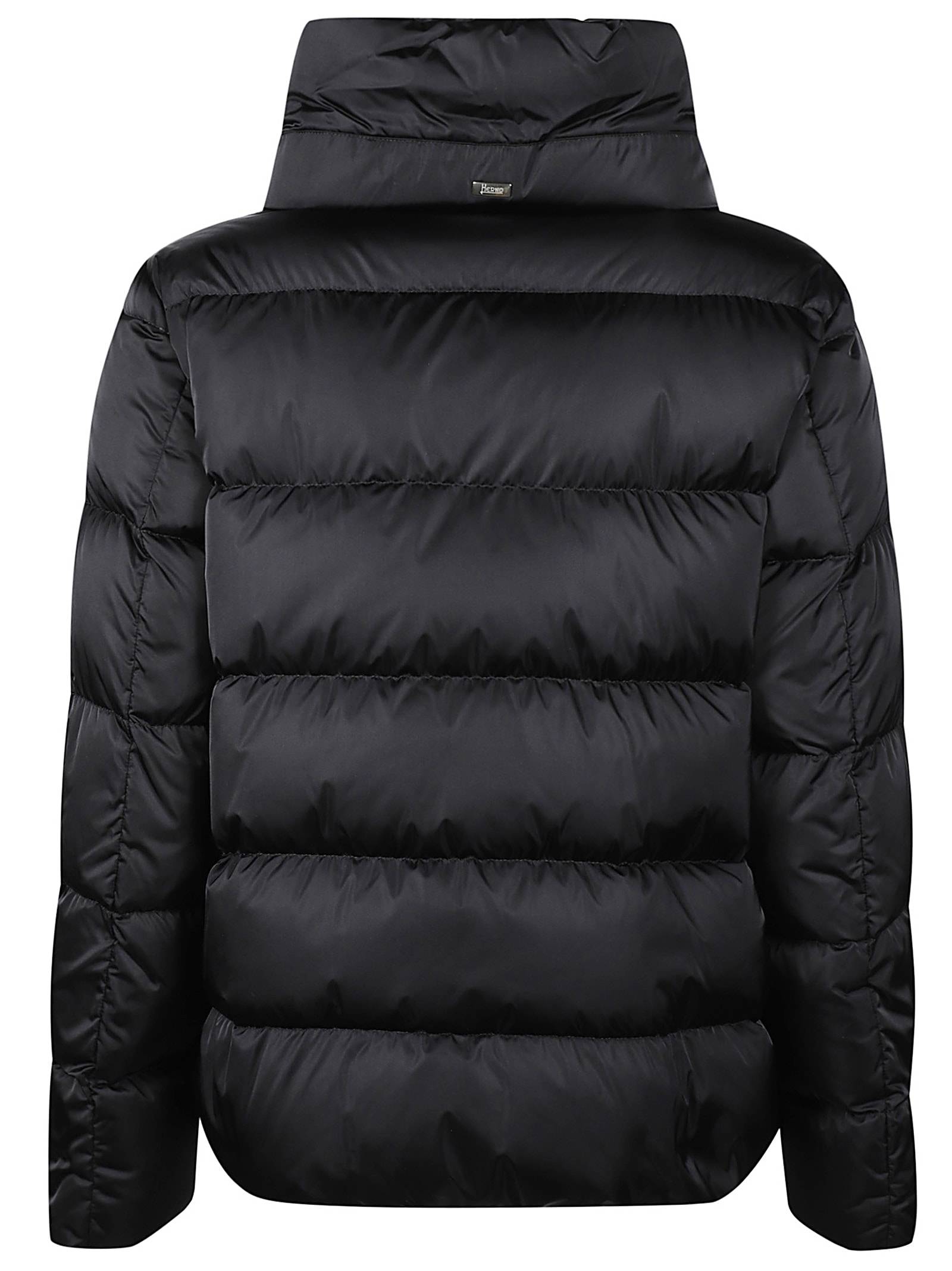 Herno Satin Cape Down Jacket In Blue