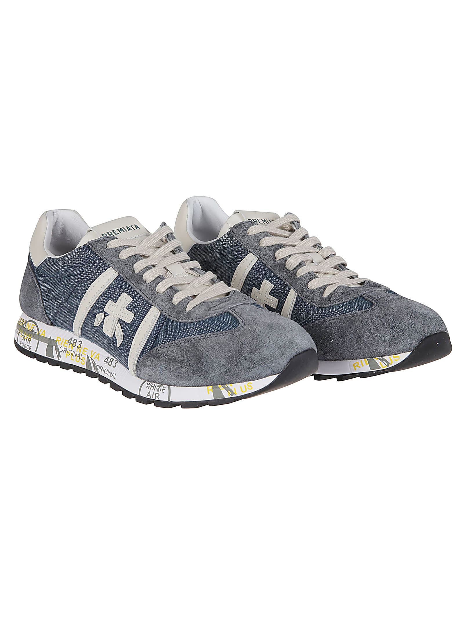 Shop Premiata Lucy Sneakers In Blu/grigio
