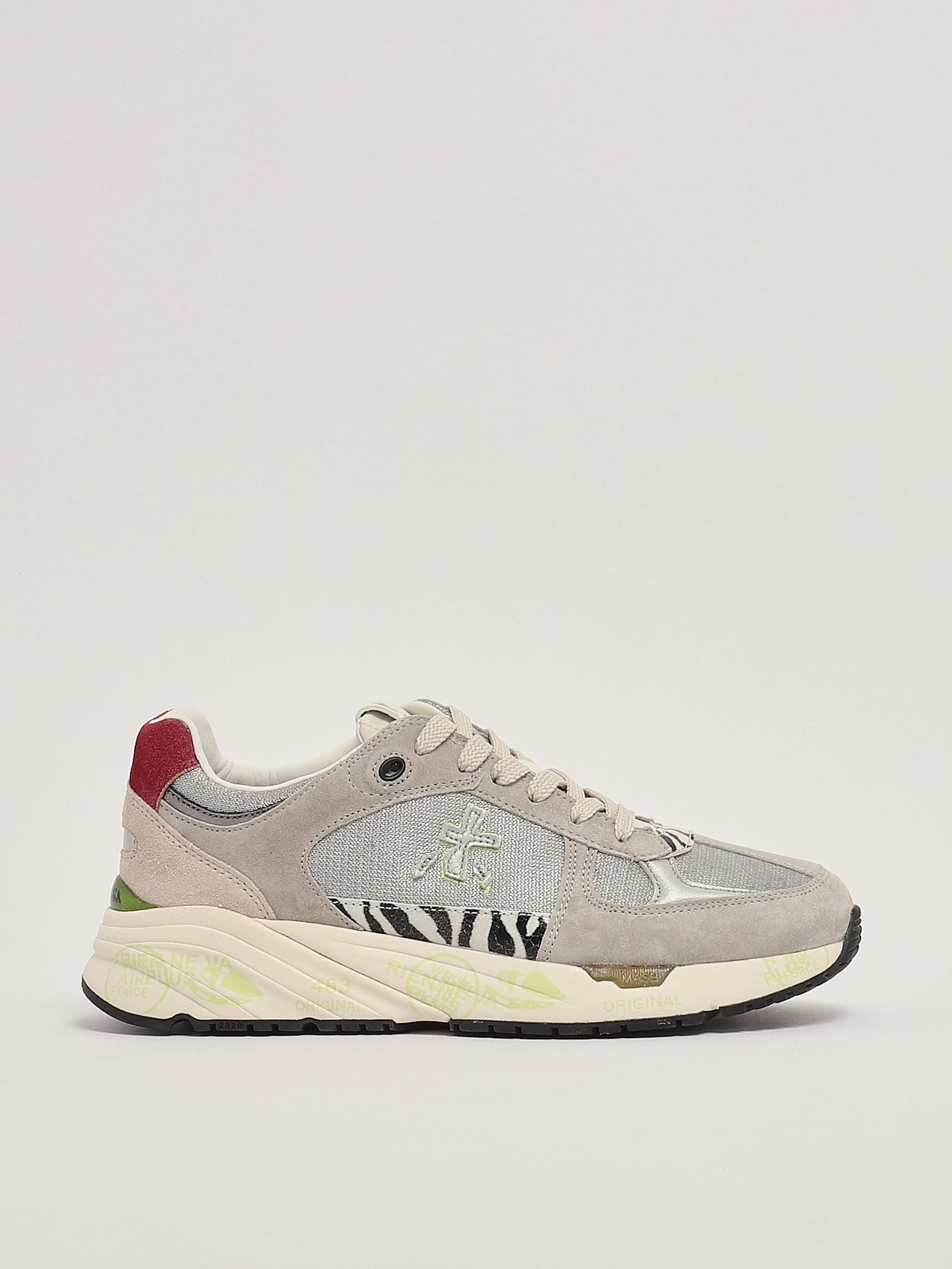 Shop Premiata Mased Sneaker In Grigio Chiaro