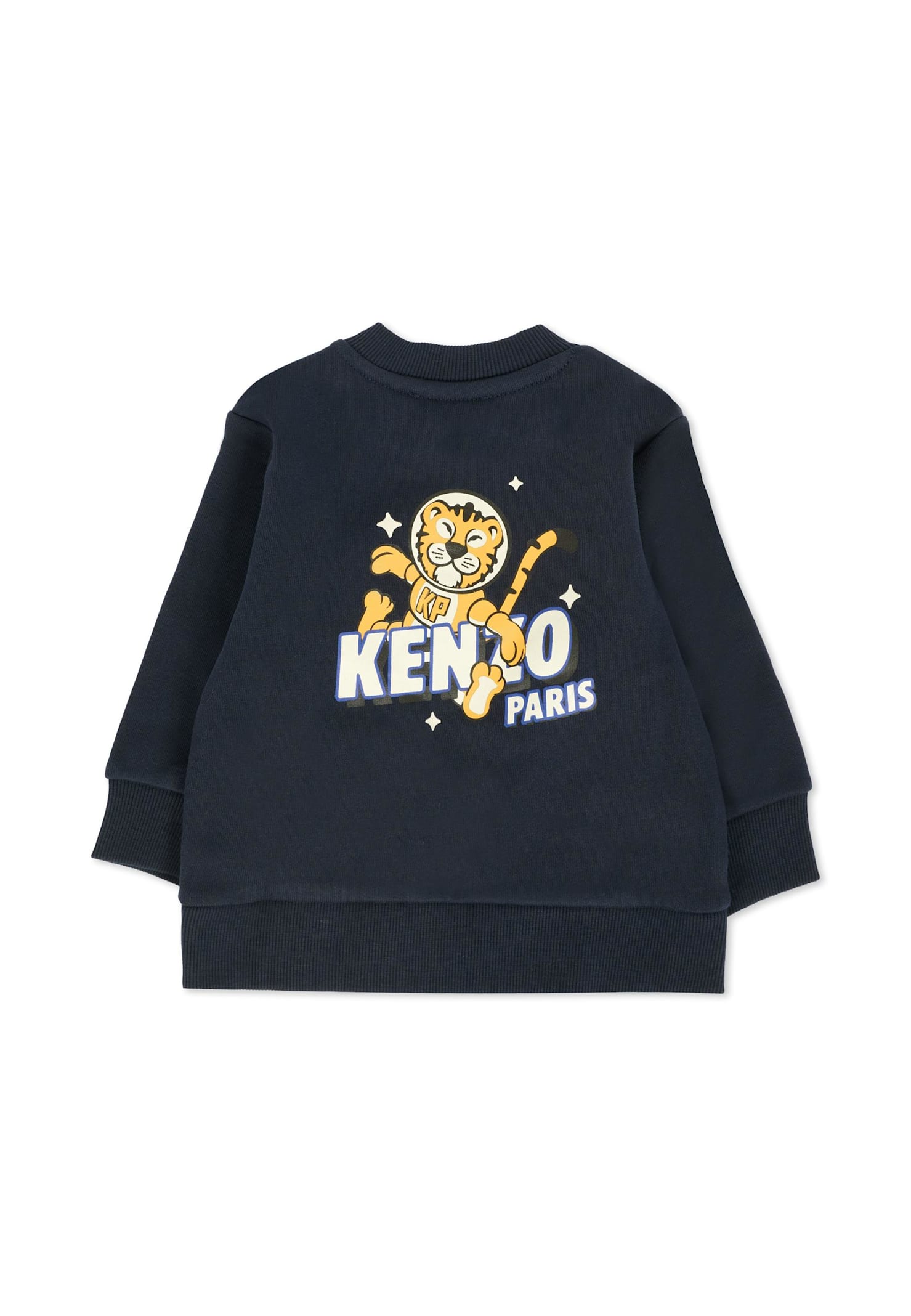 Kenzo Blue Sweatshirt For Baby Boy With Tiger In Blue
