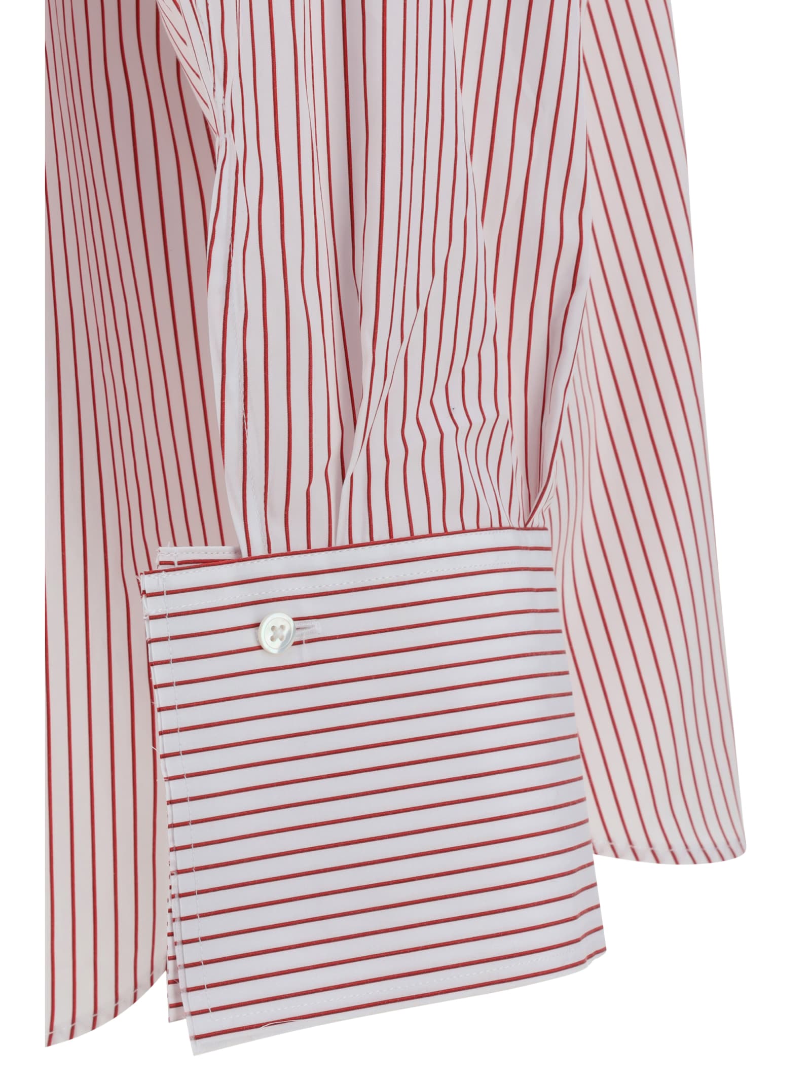 Shop Rohe Shirt In White / Port Stripe