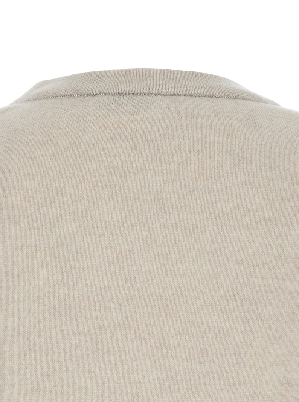Brunello Cucinelli Beige Sweater With Round Neck In Cashmere Woman In Brown