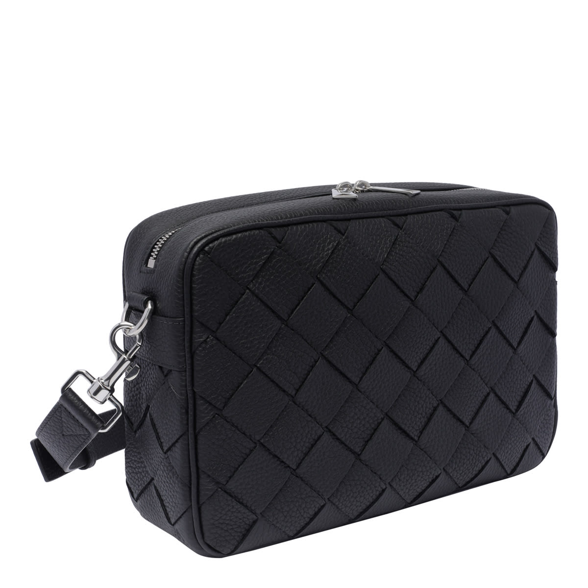 Shop Bottega Veneta Medium Intrecciato Camera Bag In Black