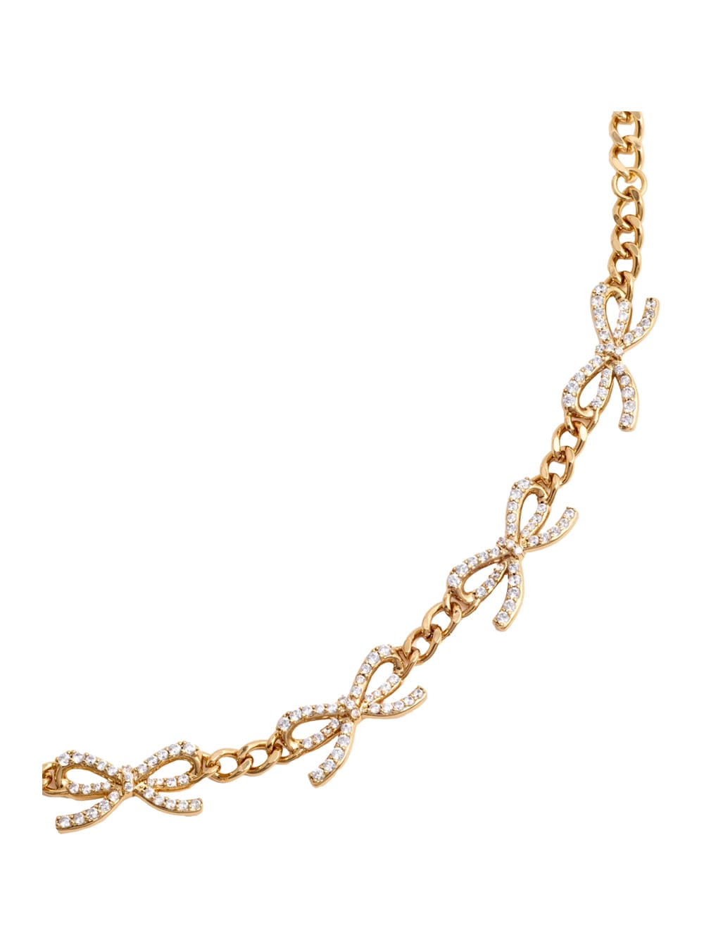 Self-portrait Gold Crystal Bow Bracelet In Gold