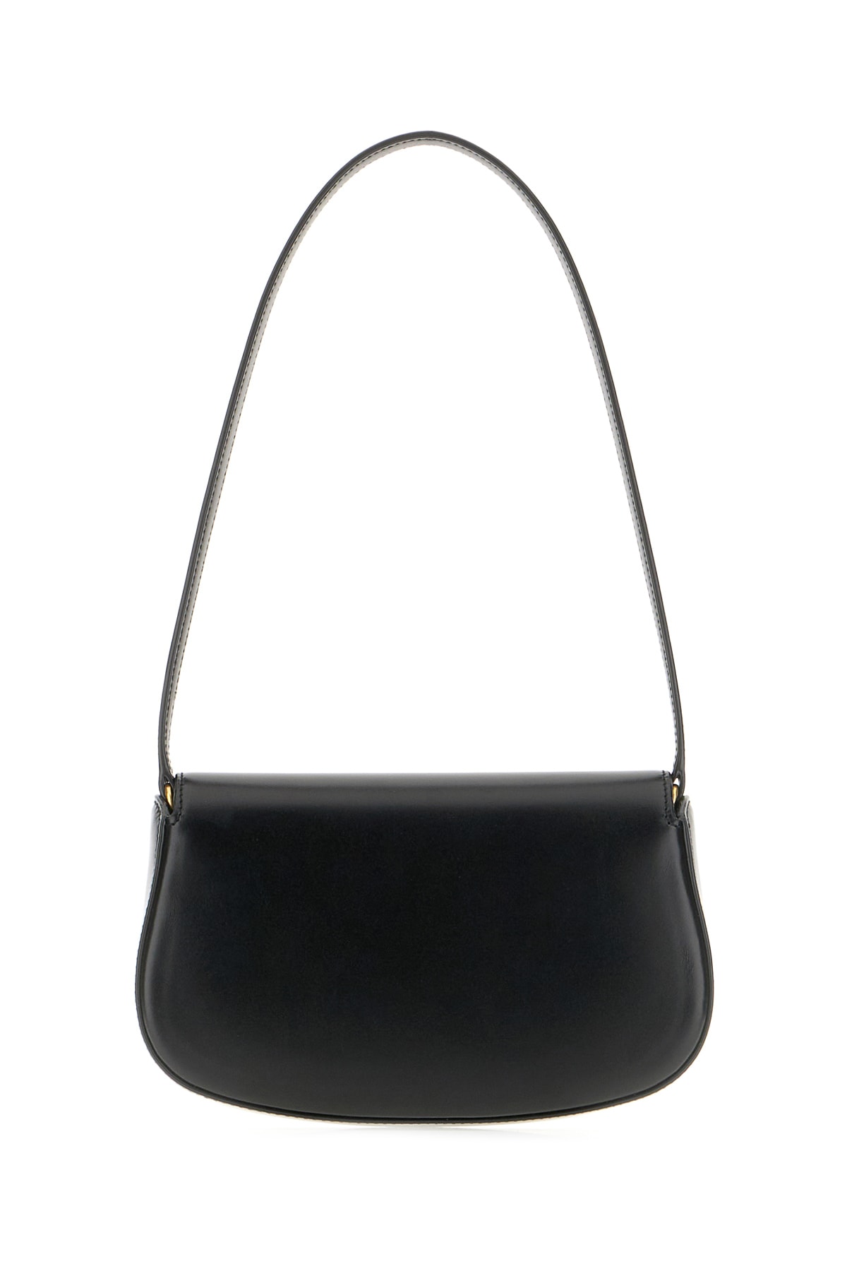 Saint Laurent Dark Brown Leather Mini Voltaire Shoulder Bag In Black