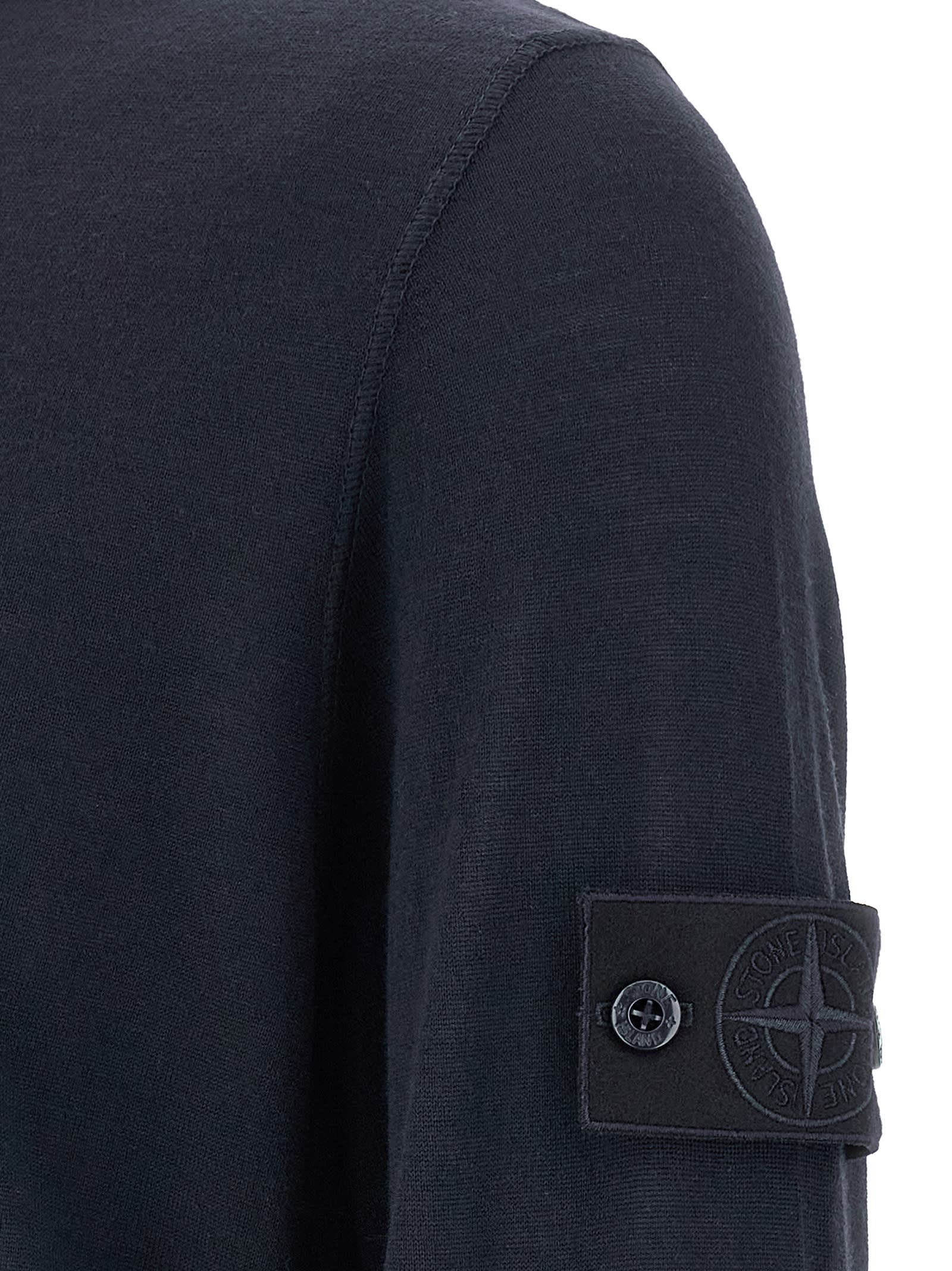 Stone Island Crew-neck Sweater Sweaters And Cardigans Blue In Blue