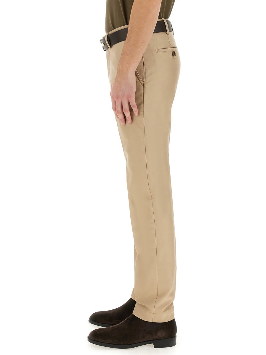 Shop Tom Ford Logo Patch Straight-leg Tailored Trousers In Beige