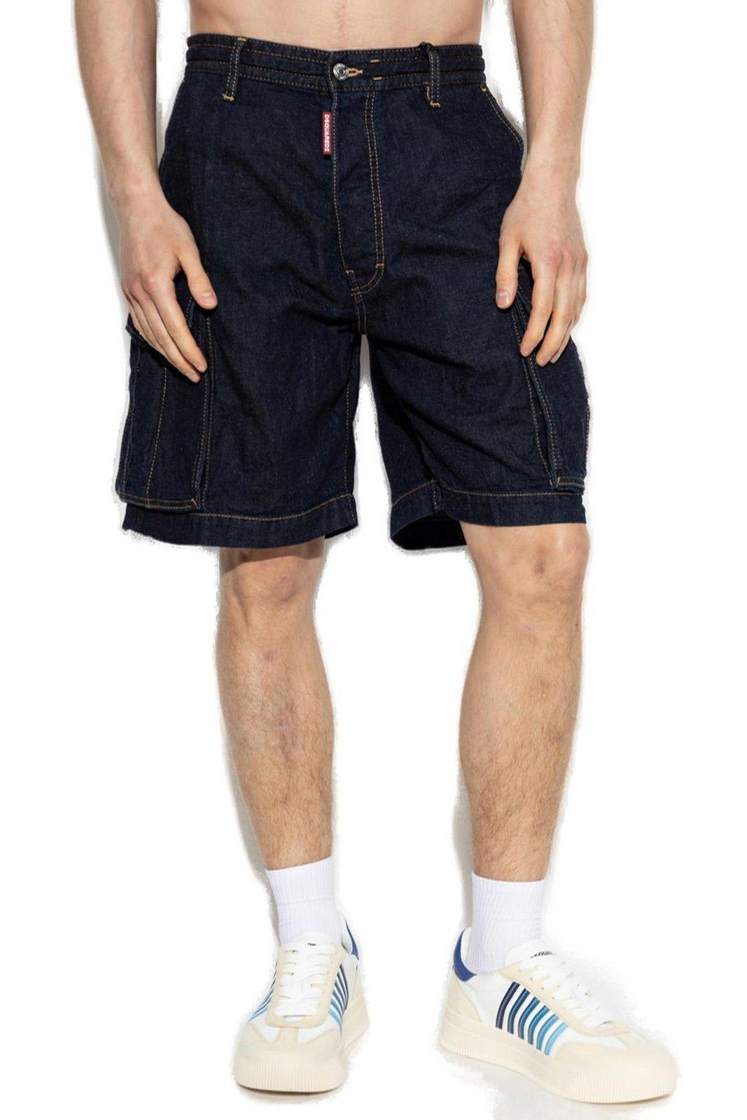 Shop Dsquared2 Summer Lovers Denim Cargo Shorts