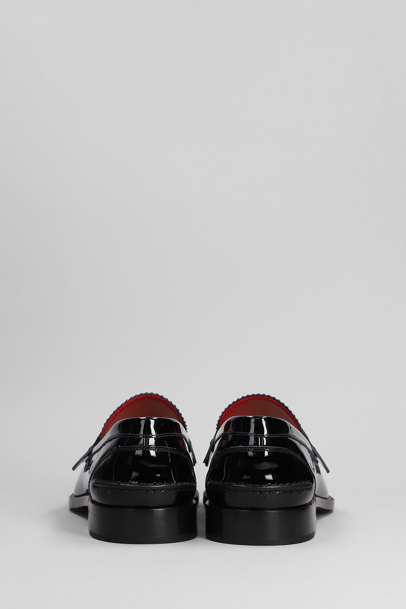 Shop Christian Louboutin Penny Loafers In Black Patent Leather
