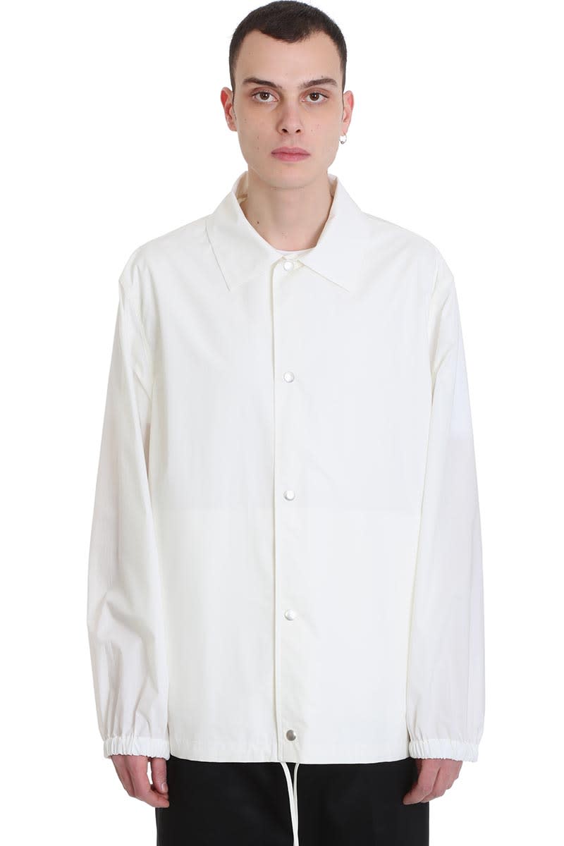 JIL SANDER ESSENTIAL OUTDO CASUAL JACKET IN WHITE COTTON,11238105
