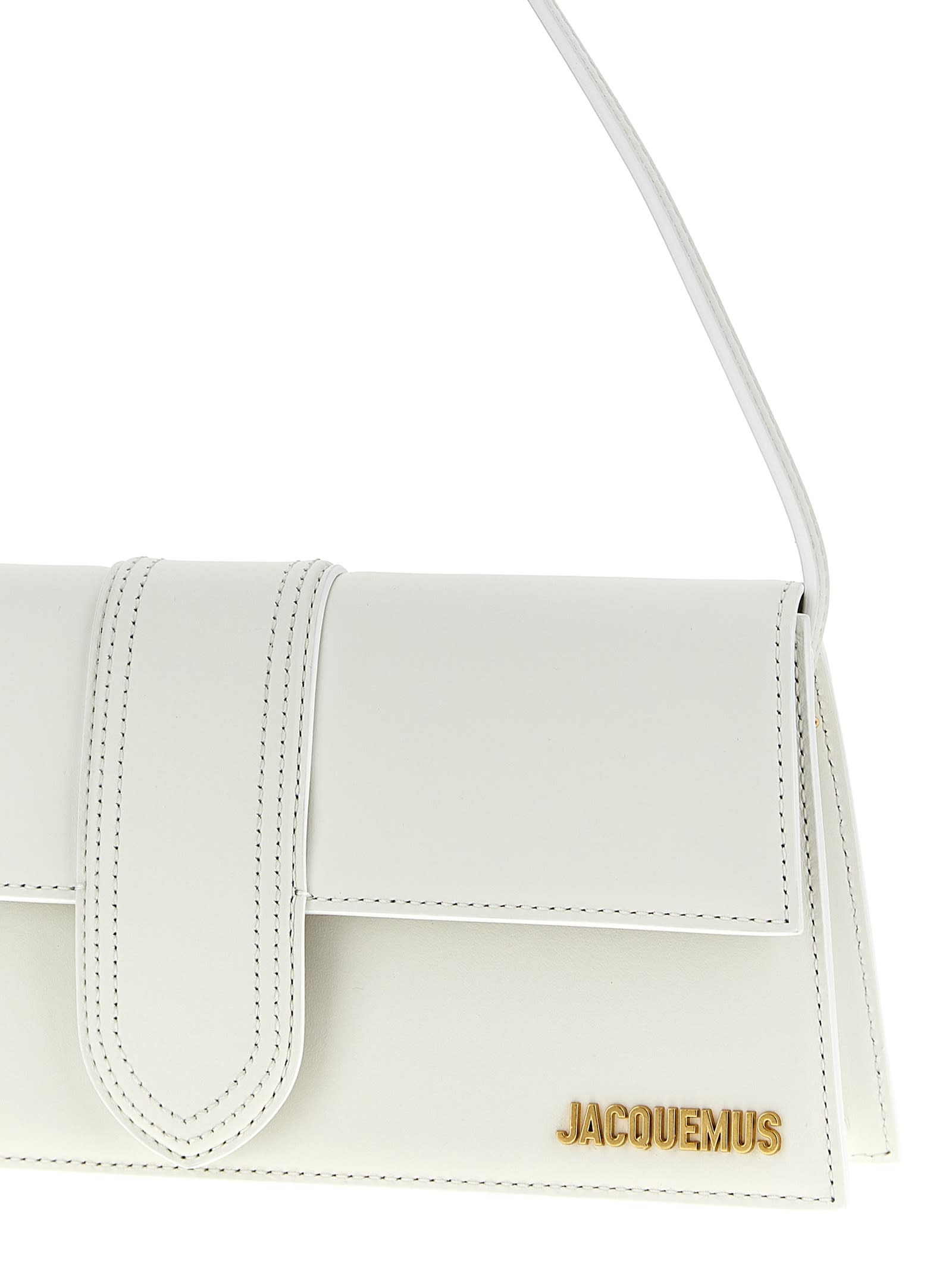 Shop Jacquemus Le Bambino Long Shoulder Bag In White