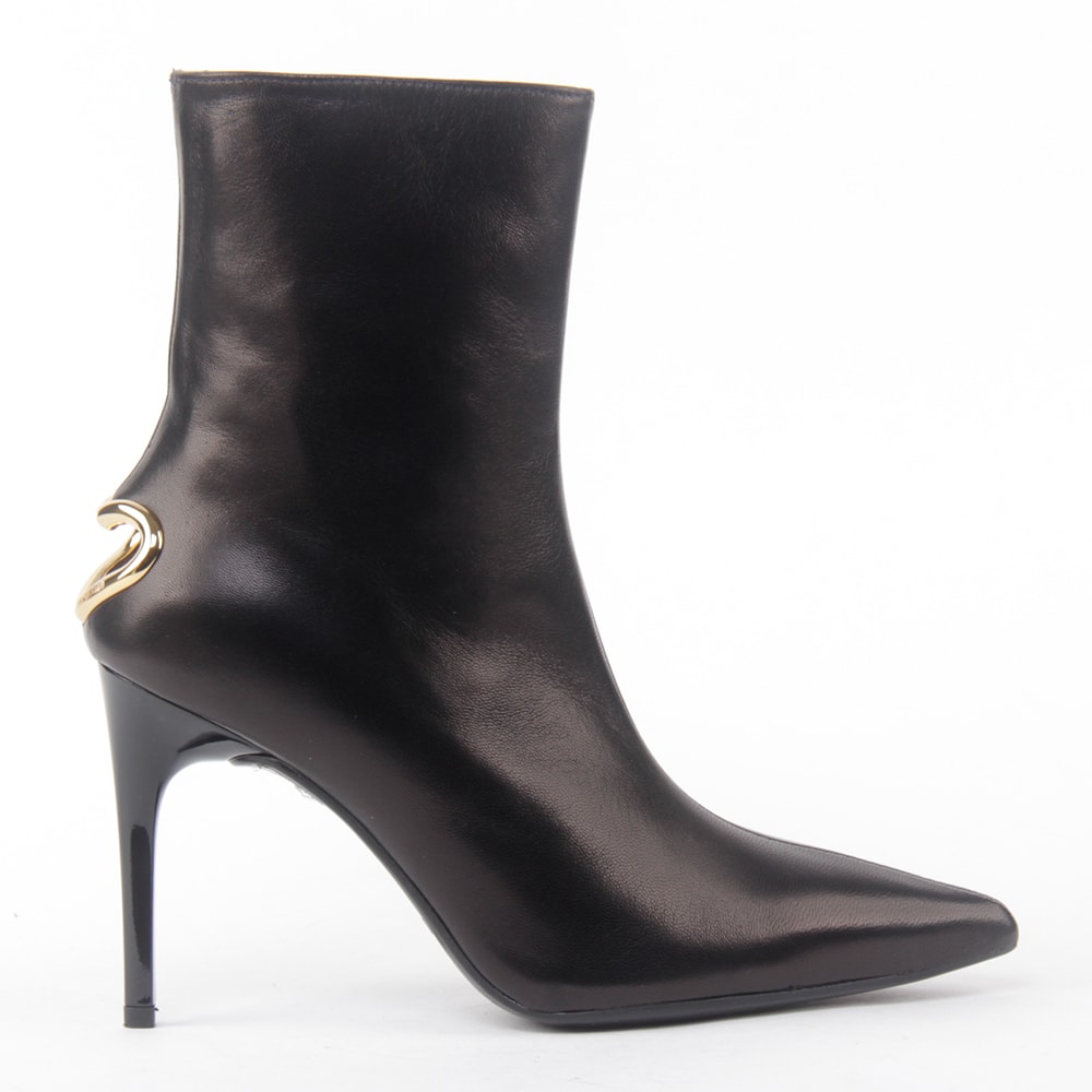 Love Moschino Smooth Leather Ankle Boots With Gold Detail