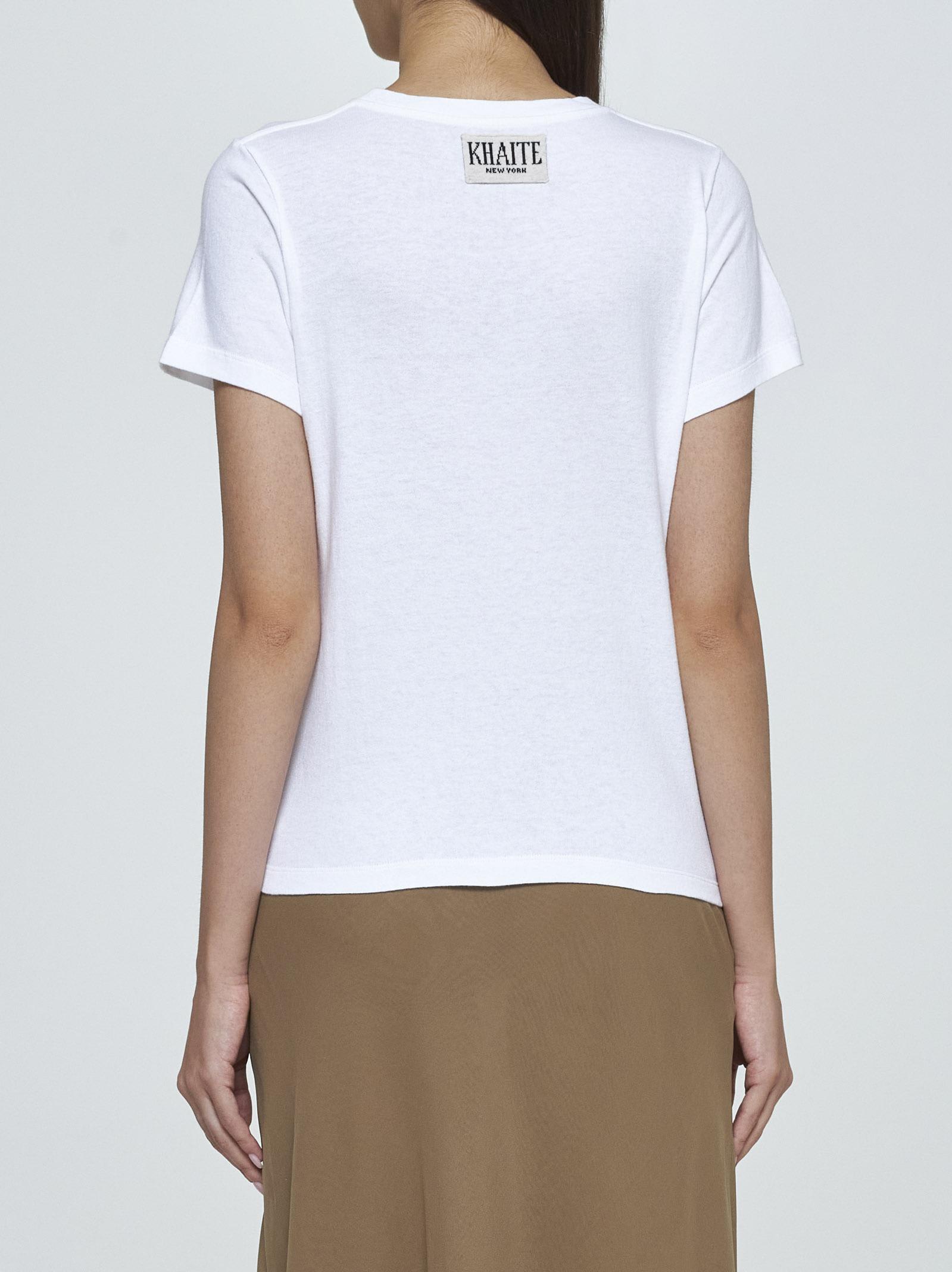 Shop Khaite Samson Cotton T-shirt In White