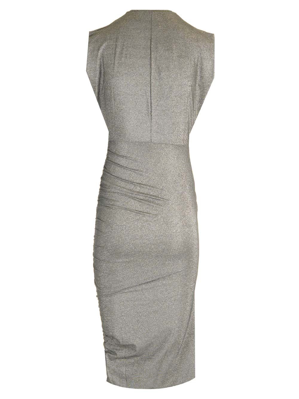 Shop Amazuìn Lurex Jersey Dress In Silver