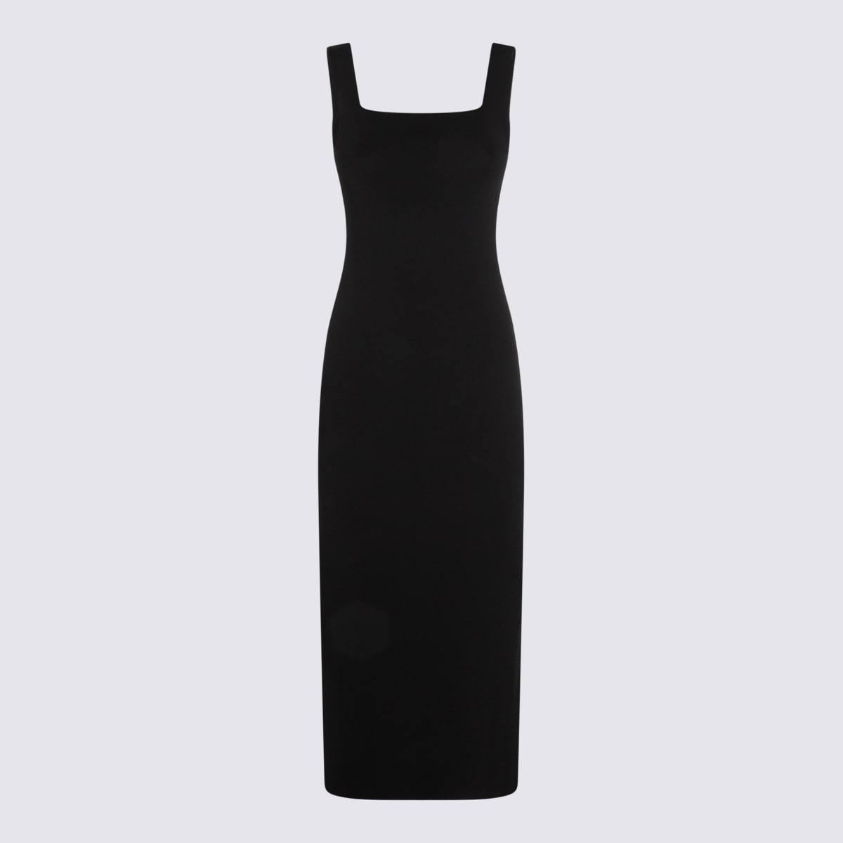 Khaite Dixi Square-neck Sleeveless Knit Maxi Dress In Black