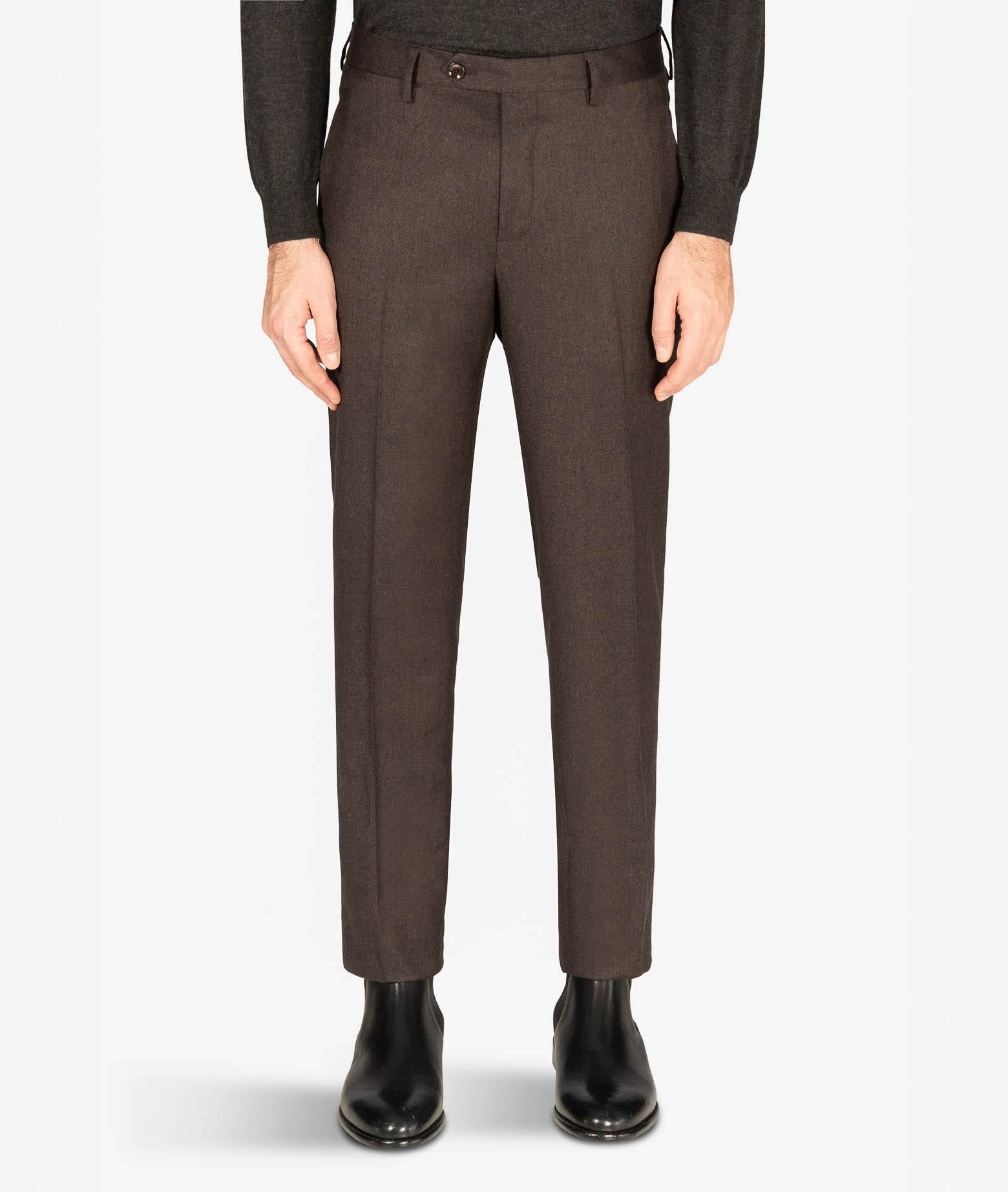 Larusmiani Velvet Trousers Howard Pants In Chocolate