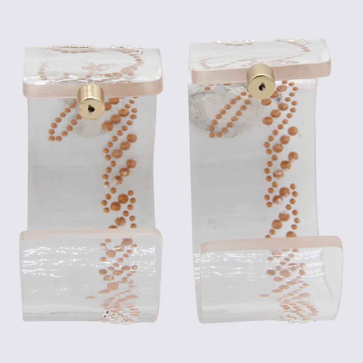 Shop Blumarine Clear Earrings In Trasparent/crystal