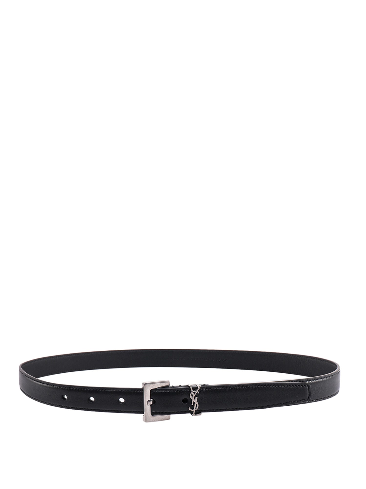Saint Laurent Logo Leather Belt In Black