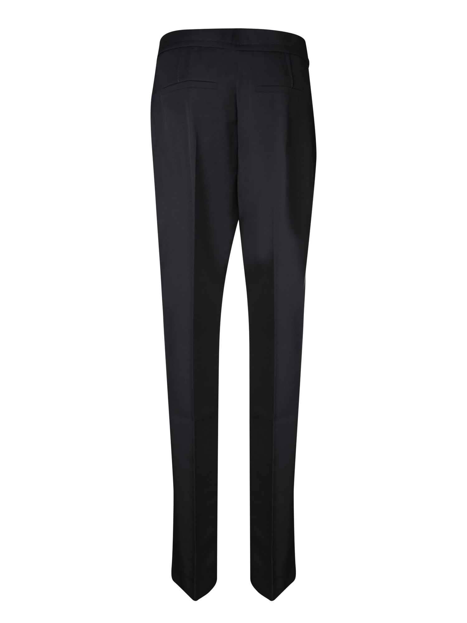 Jacquemus High-waisted Straight Leg Trousers With Buckle Detail And Silhouette In Black