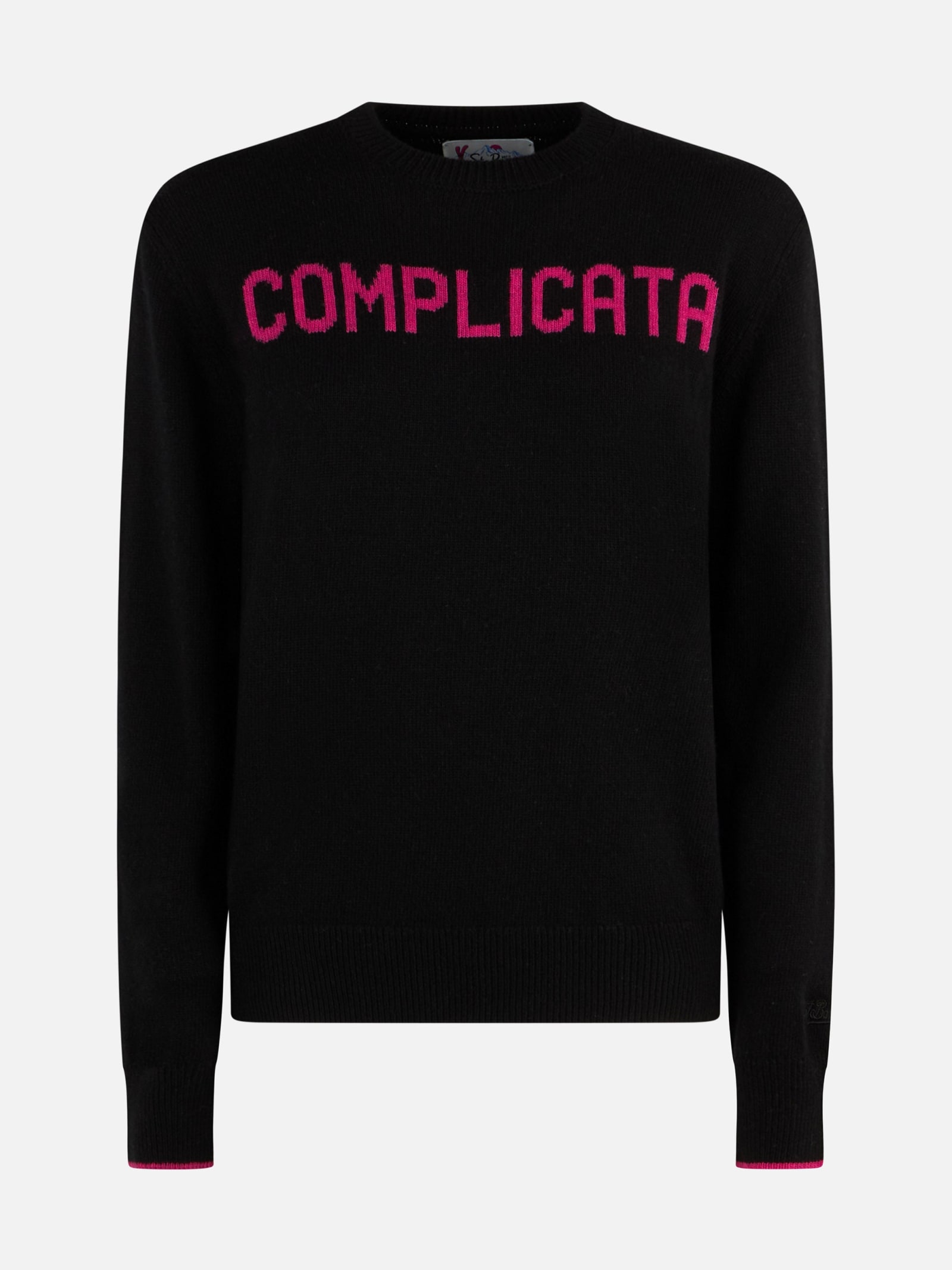 Mc2 Saint Barth Intarsia-knit Complicata Jumper In Black