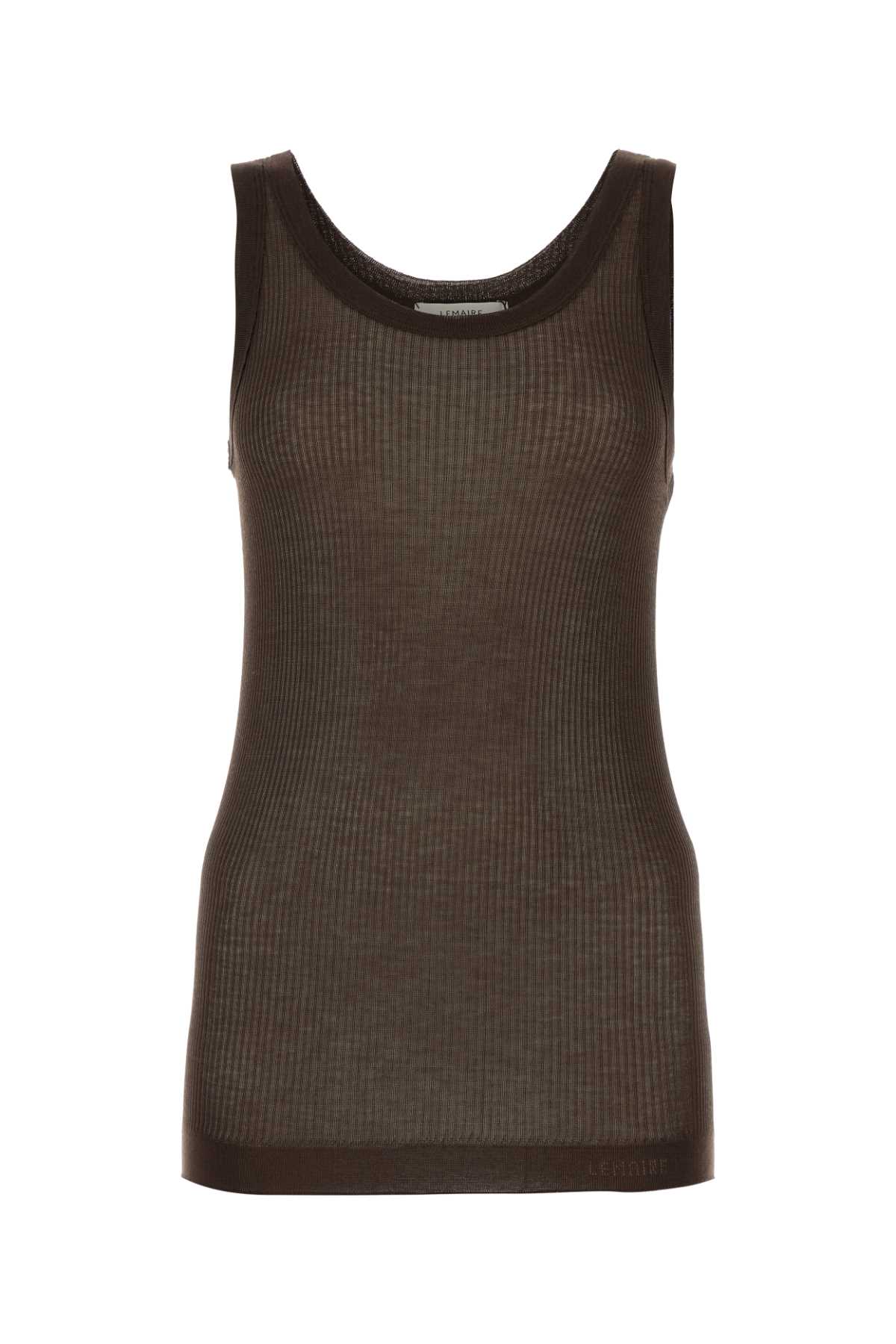 Shop Lemaire Brown Viscose Blend Tank Top In Darcho