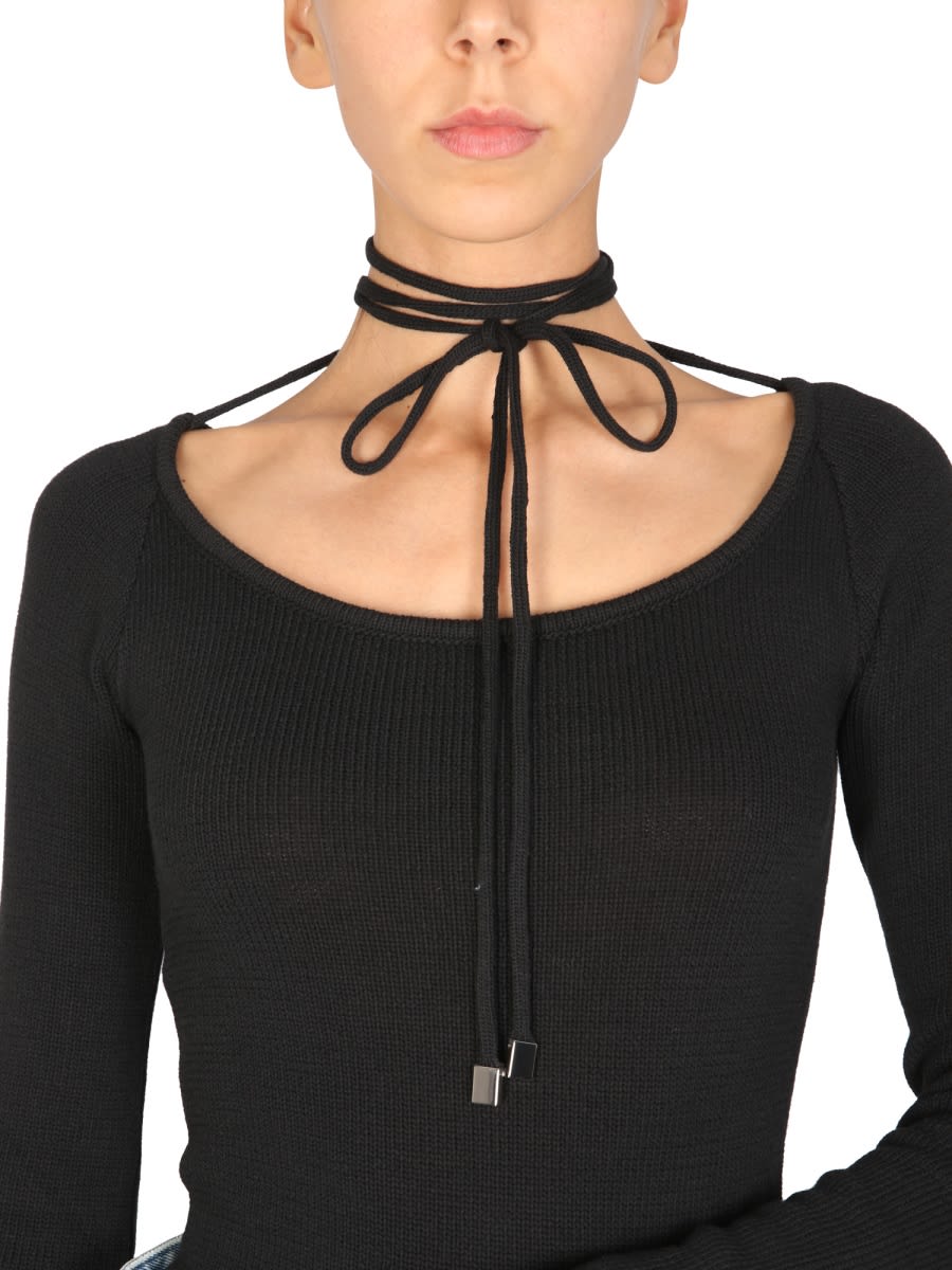 Shop Attico Heather Sweater In Black