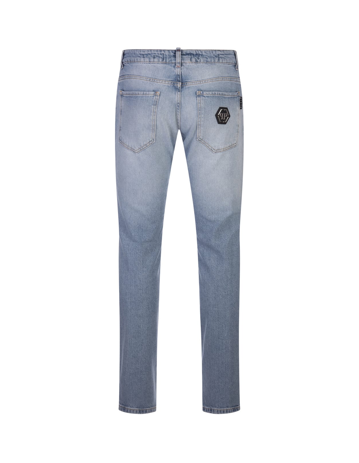 Shop Philipp Plein Super Straight Cut Premium Jeans In Blue