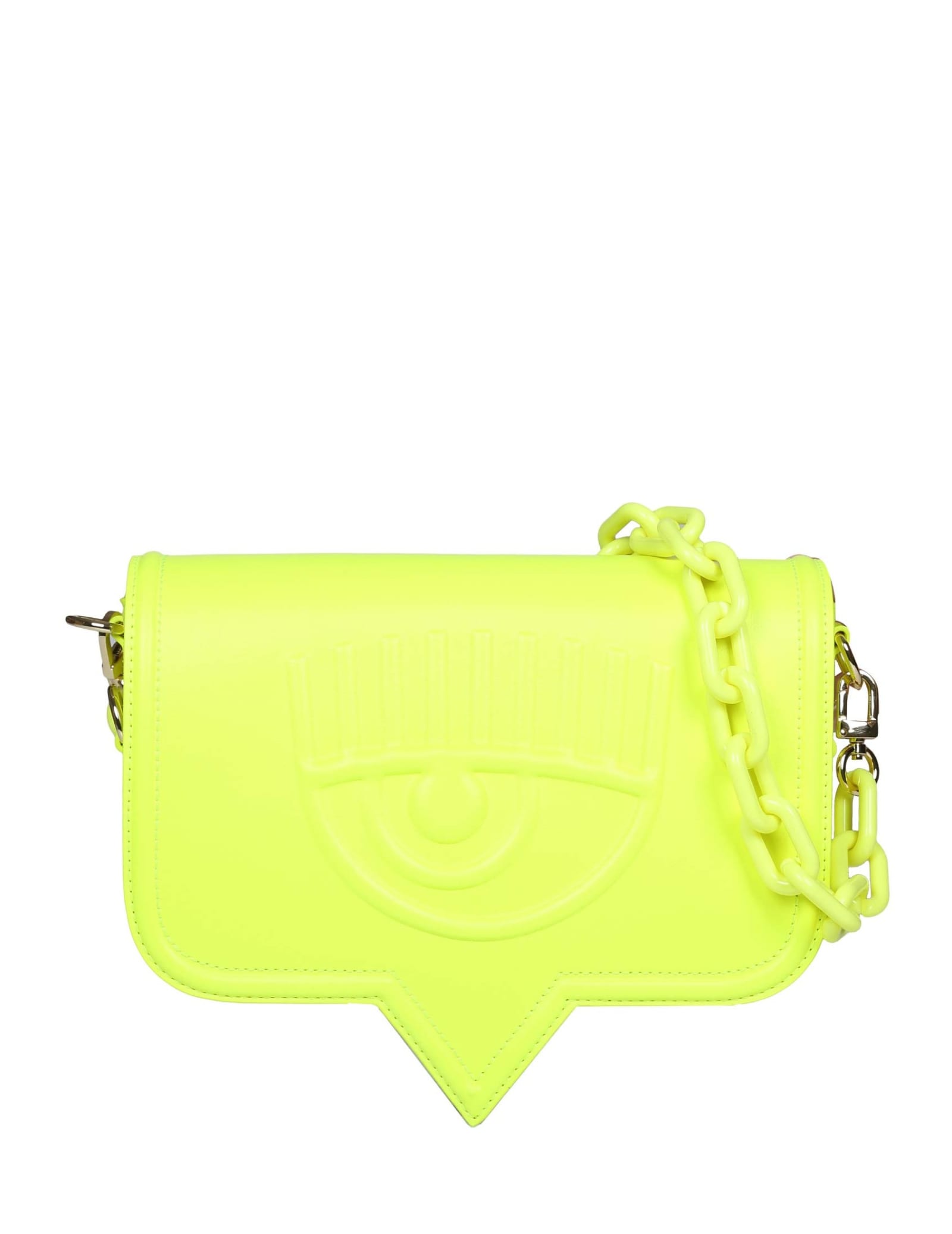 Chiara Ferragni Eyelike Bag In Fluo Yellow Color