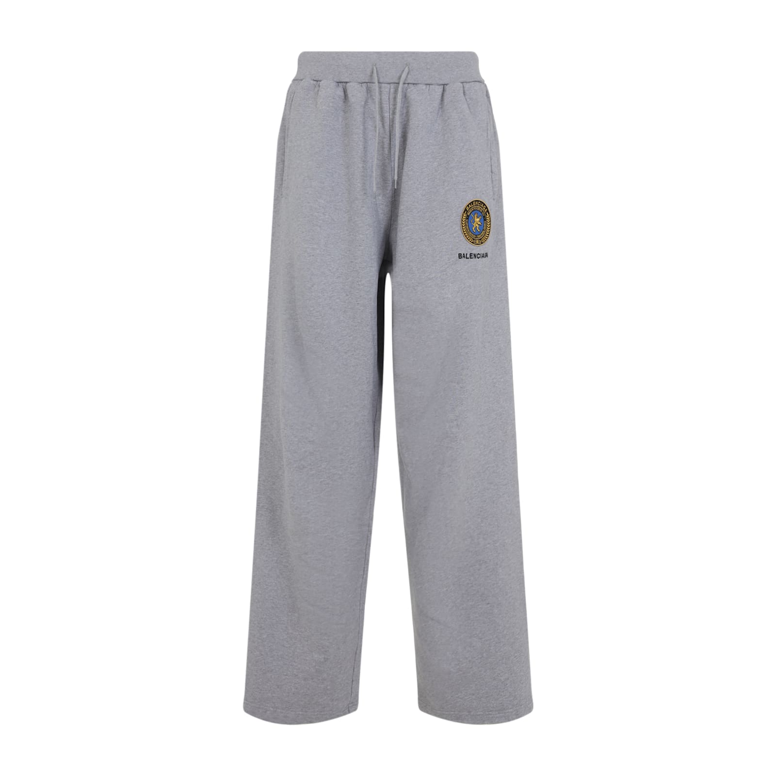 Balenciaga Wide Grey Uniform Merch Trousers In Gray