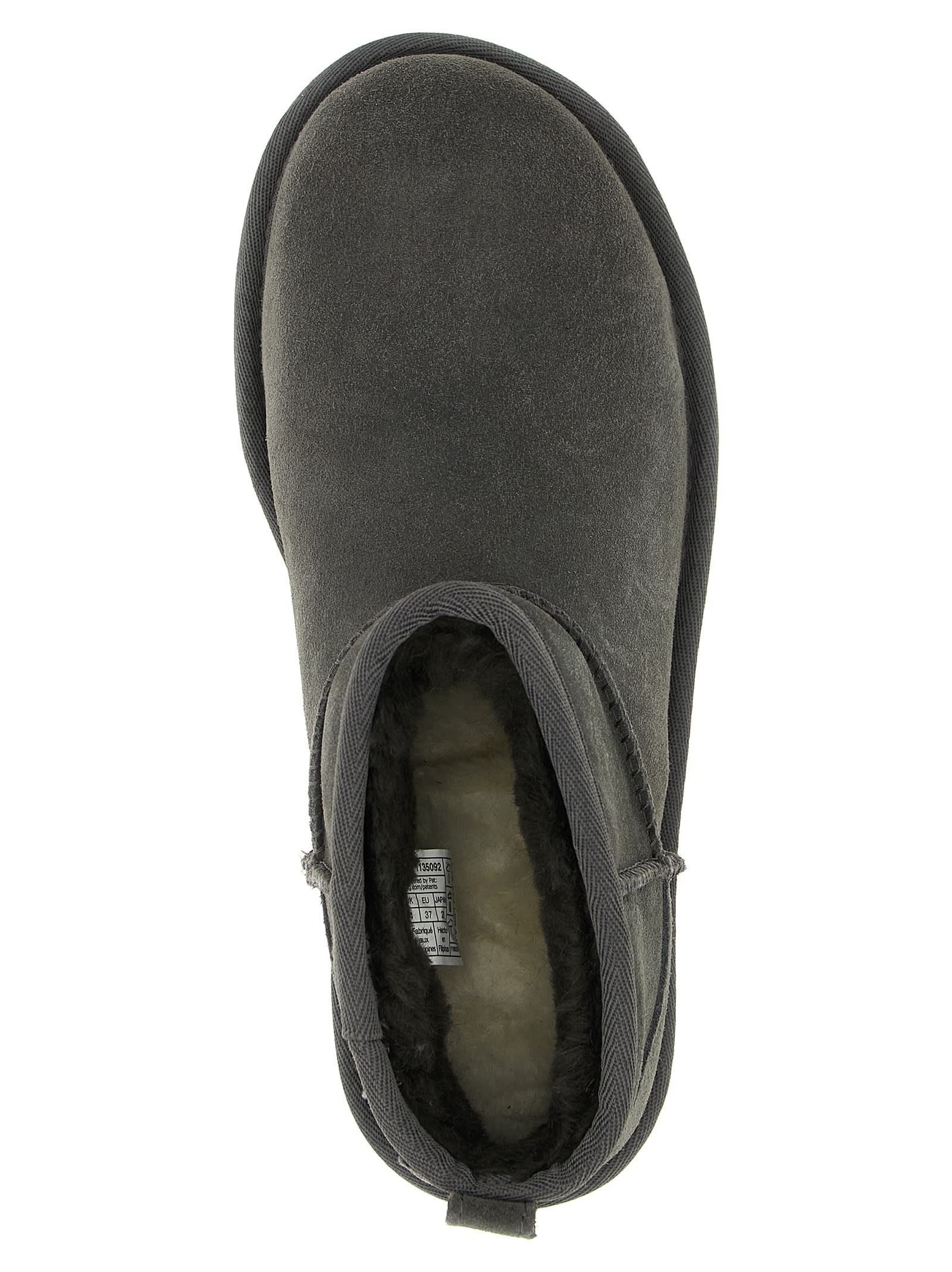 Ugg Classic Ultra Mini Platform Ankle Boots In Gray
